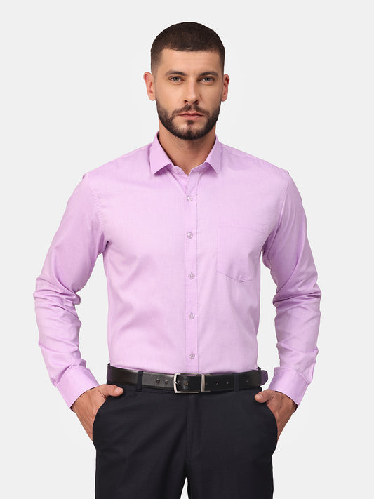 Copperline Men Violet Solid Formal Shirt Copperline