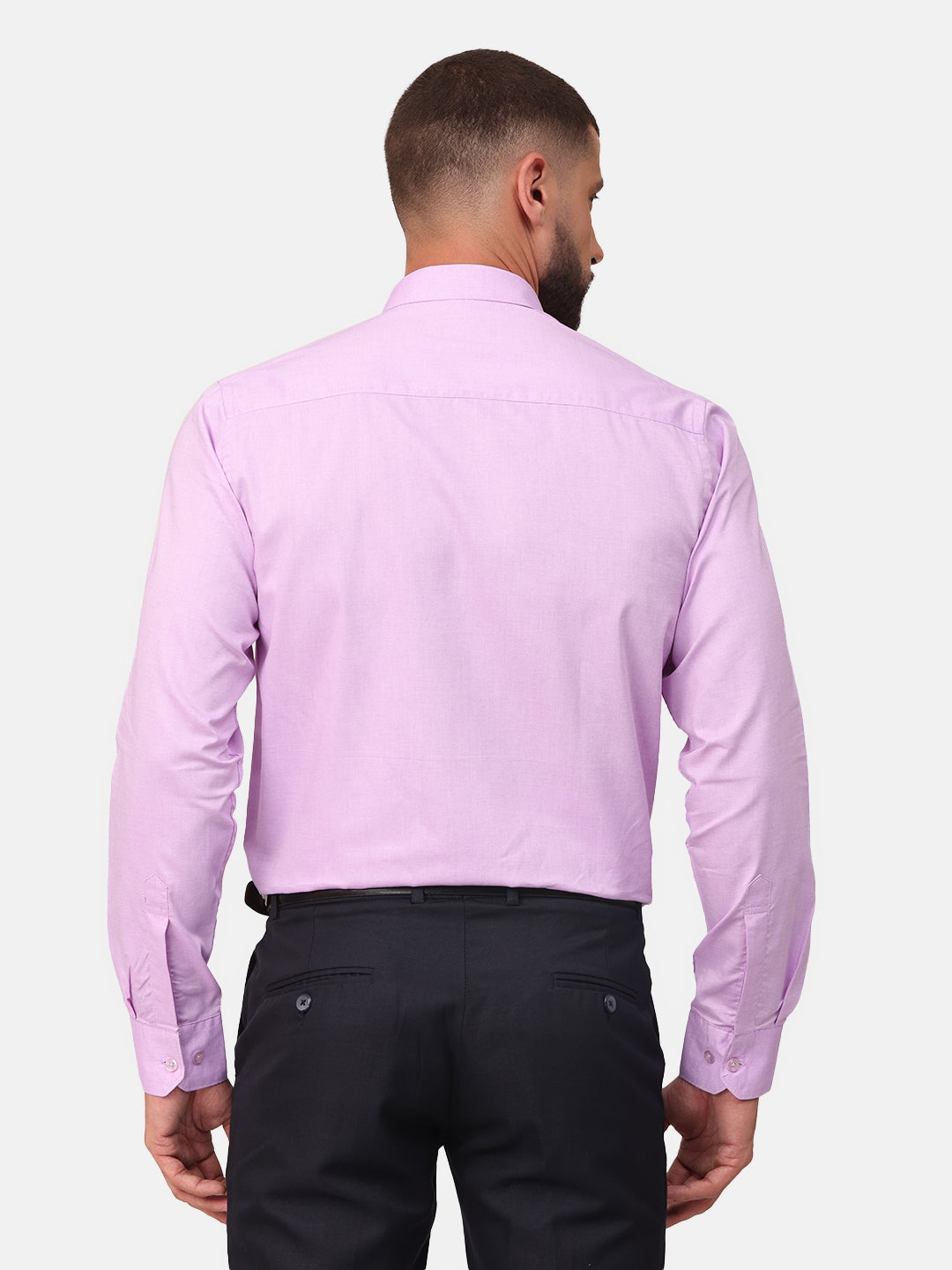 Copperline Men Violet Solid Formal Shirt Copperline