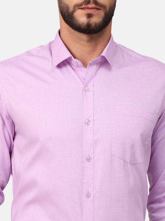 Copperline Men Violet Solid Formal Shirt Copperline