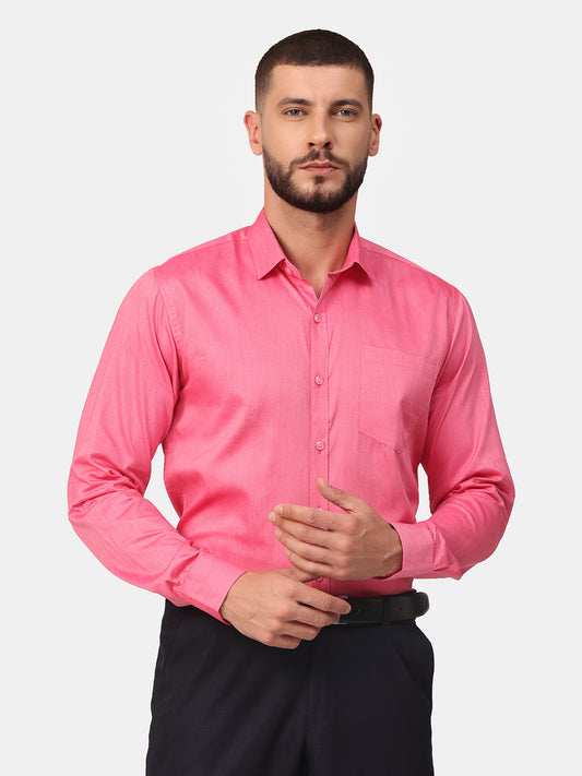 Copperline Men Pink Solid Formal Shirt Copperline