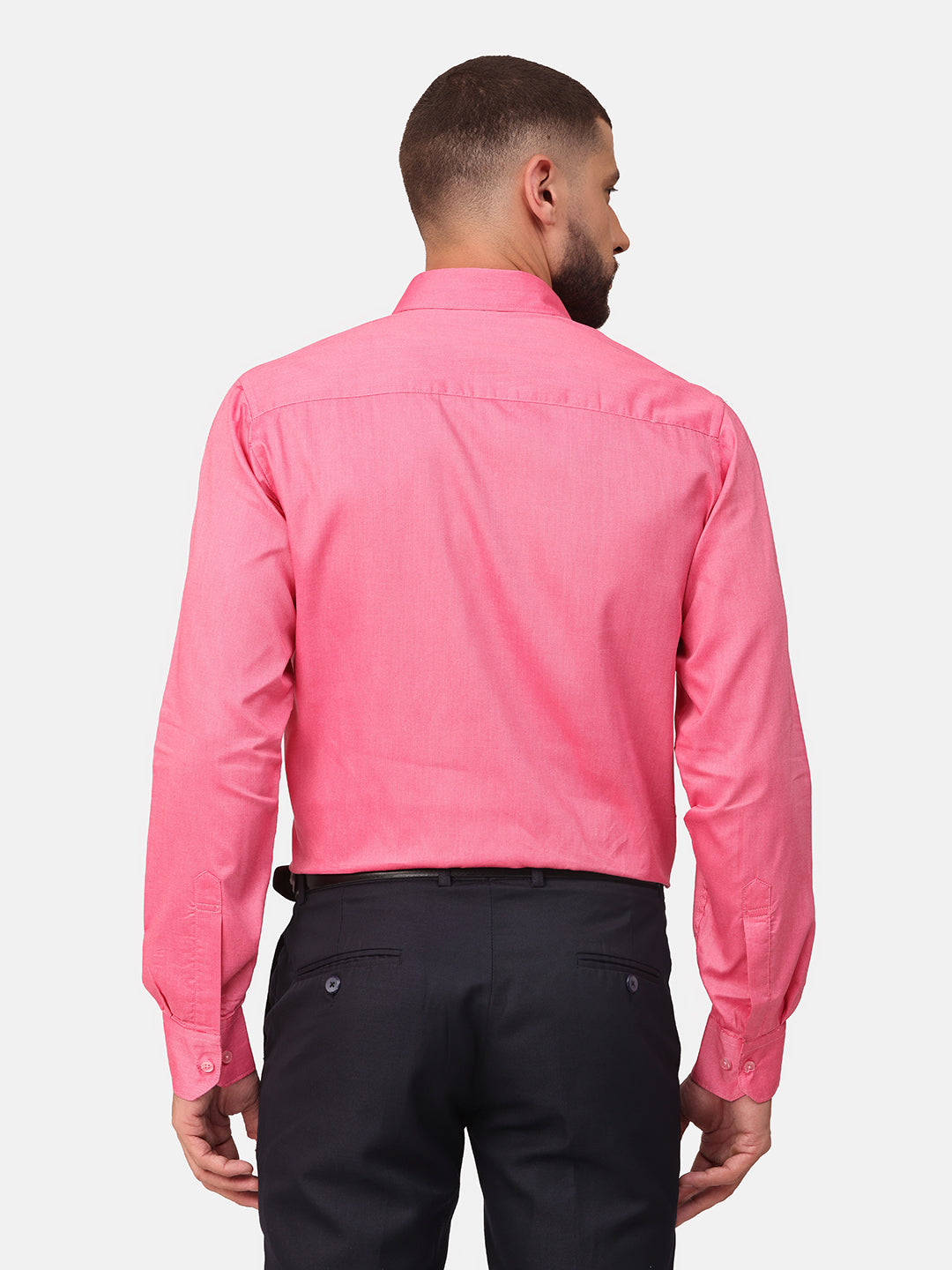 Copperline Men Pink Solid Formal Shirt Copperline