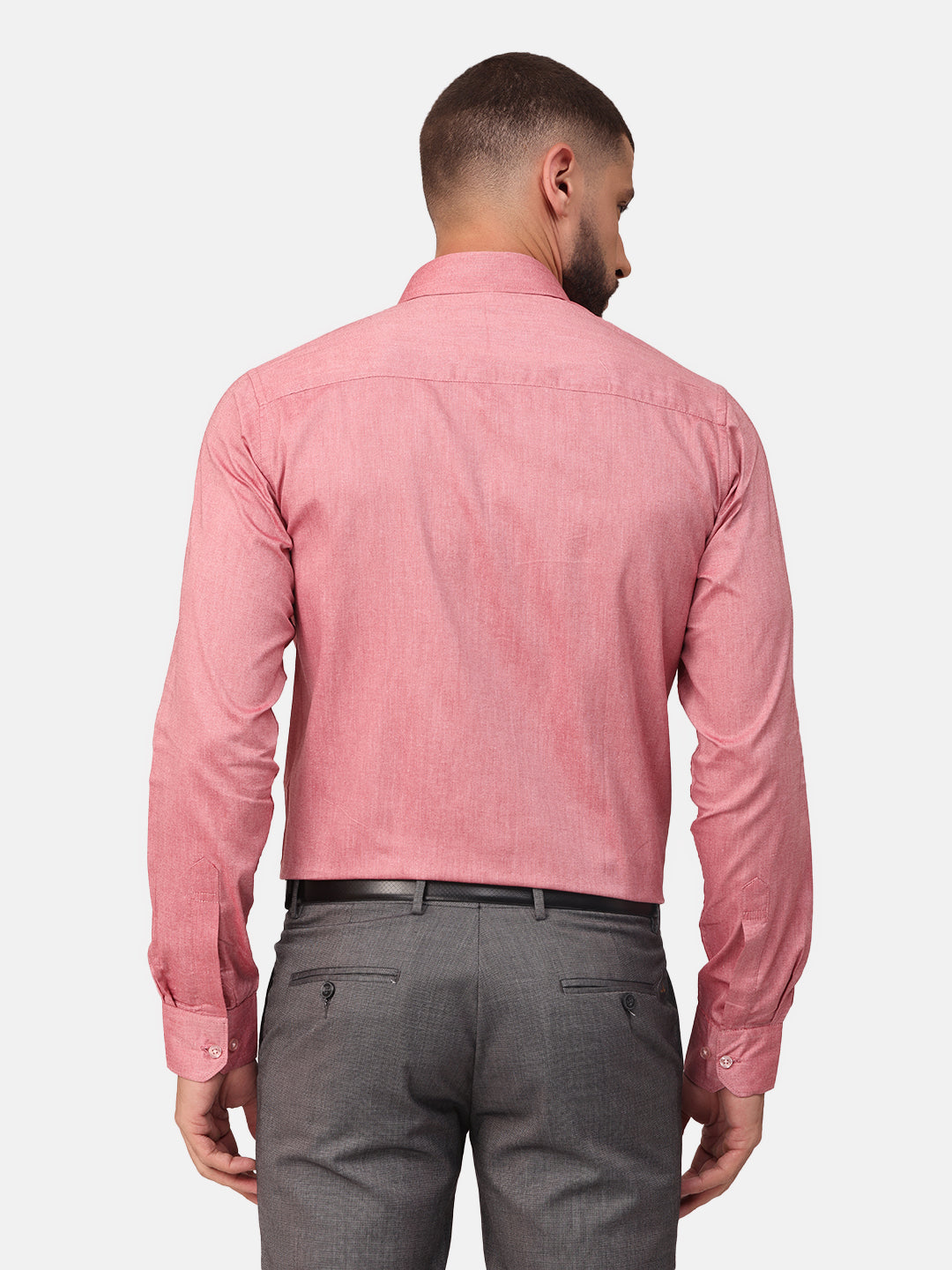 Copperline Men Red Solid Formal Shirt Copperline