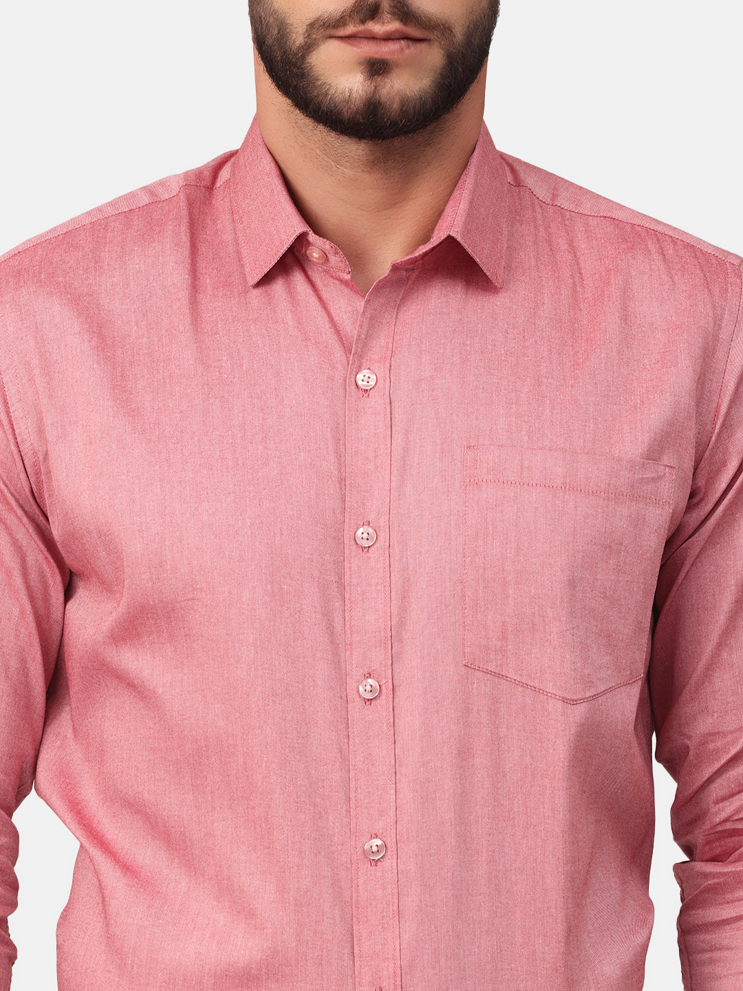 Copperline Men Red Solid Formal Shirt Copperline