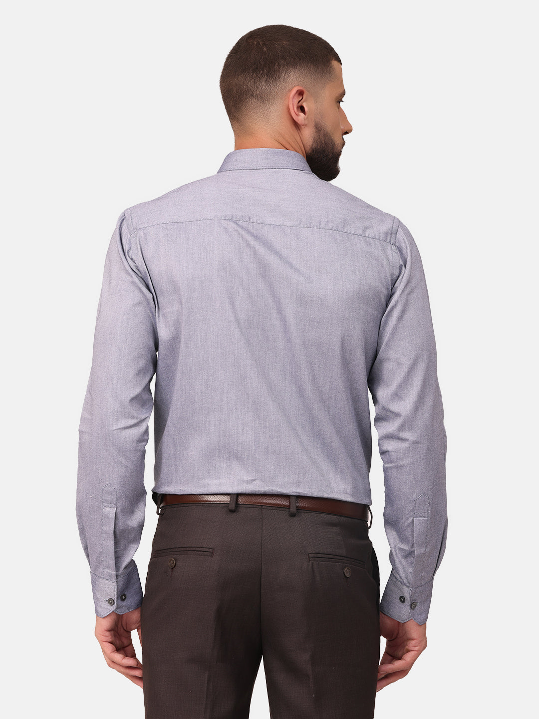 Copperline Men Navy Blue Solid Formal Shirt Copperline