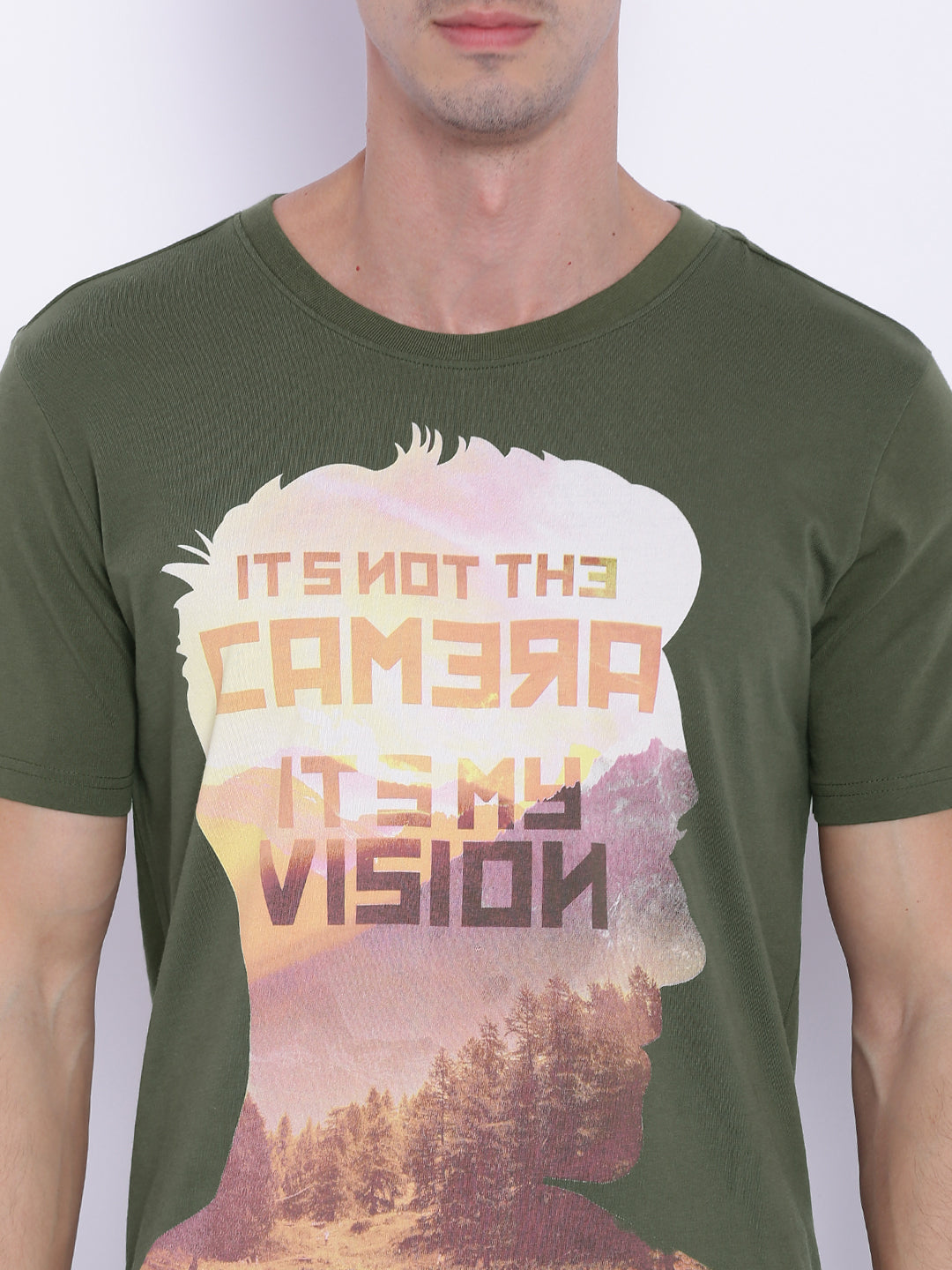 Wolfpack Men Green Round Neck Printed T-Shirt Wolfpack