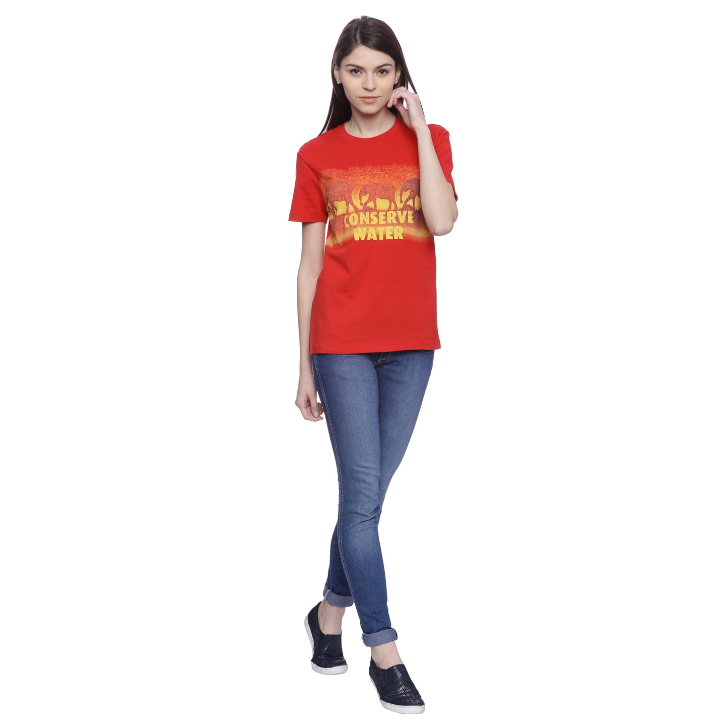 Wolfpack Women Red Printed T-Shirt Wolfpack