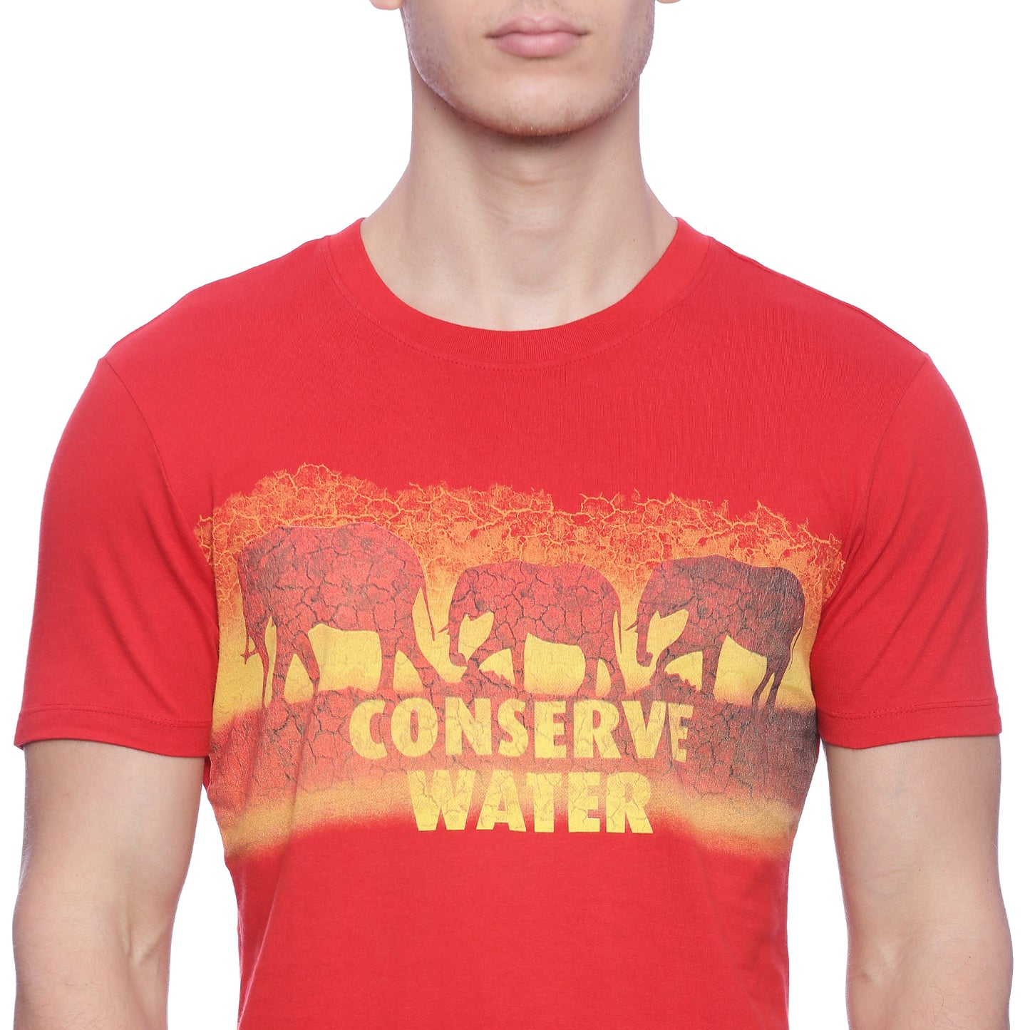 Wolfpack Men Red Printed Round Neck T-Shirt Wolfpack