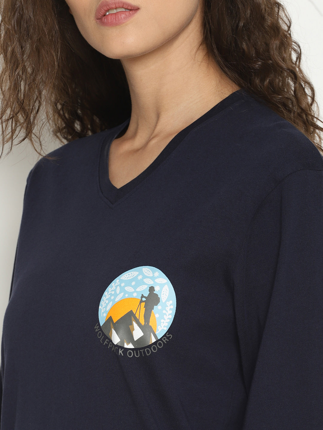 The Perfect Full Sleeve Trekking Tee Navy Blue Wolfpack