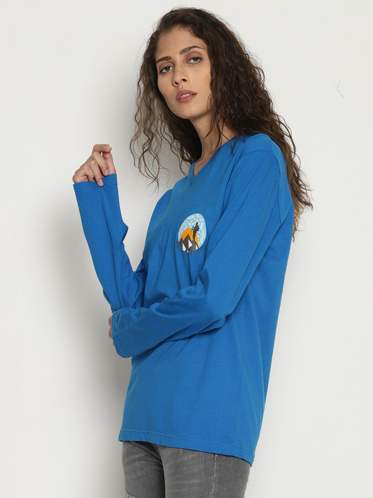 The Perfect Full Sleeve Trekking Tee Royal Blue Wolfpack