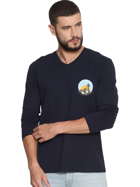 The Perfect Full Sleeve Trekking Tee Navy Blue Wolfpack