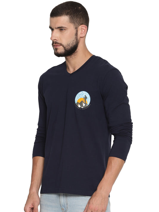 The Perfect Full Sleeve Trekking Tee Navy Blue Wolfpack