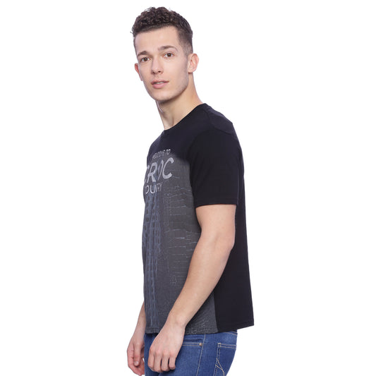 Wolfpack Men Croc Printed Black T-Shirt Wolfpack