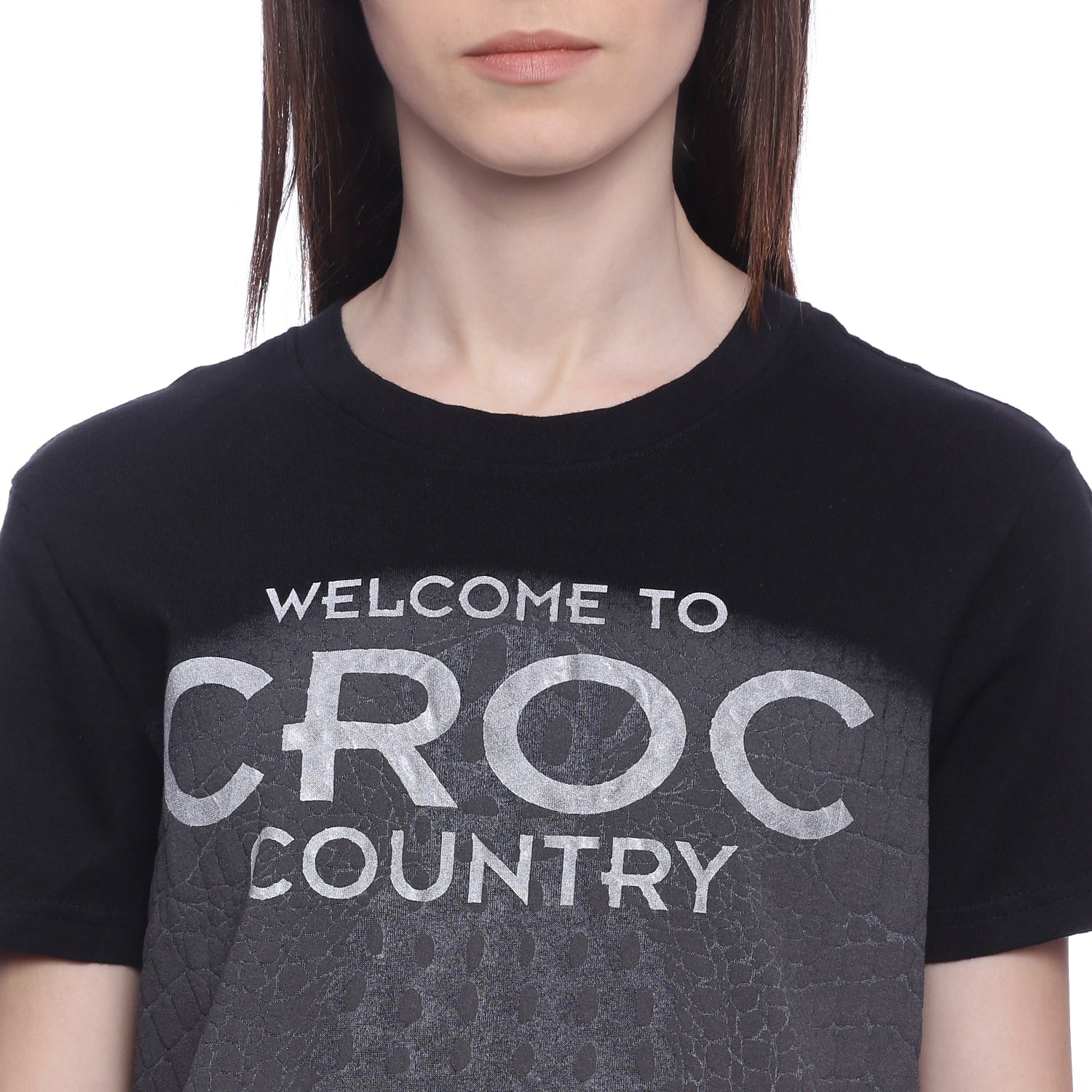 Wolfpack Women Black Printed T-Shirt Wolfpack