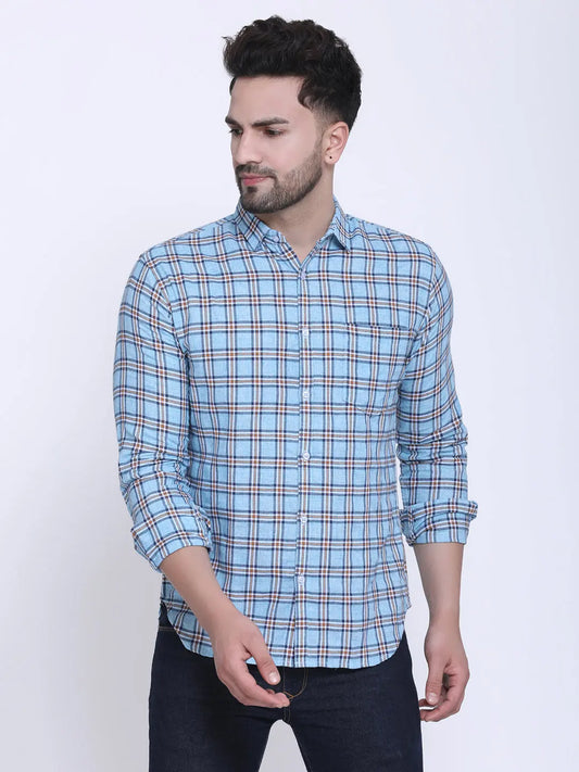 Crosscreek Men Slim Fit Checked Casual Shirt Crosscreek