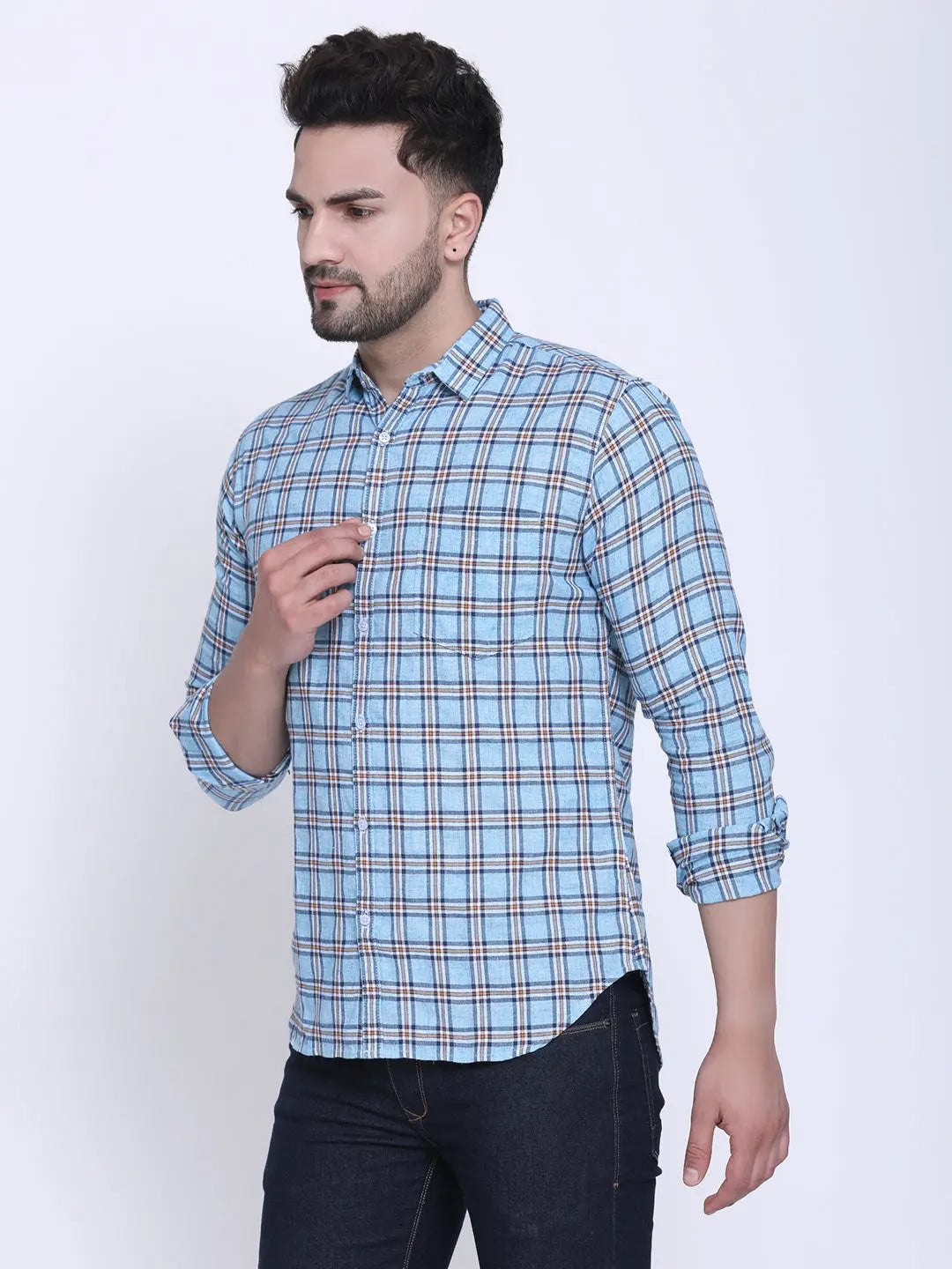 Crosscreek Men Slim Fit Checked Casual Shirt Crosscreek