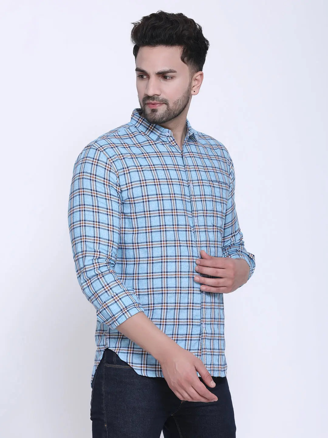 Crosscreek Men Slim Fit Checked Casual Shirt Crosscreek