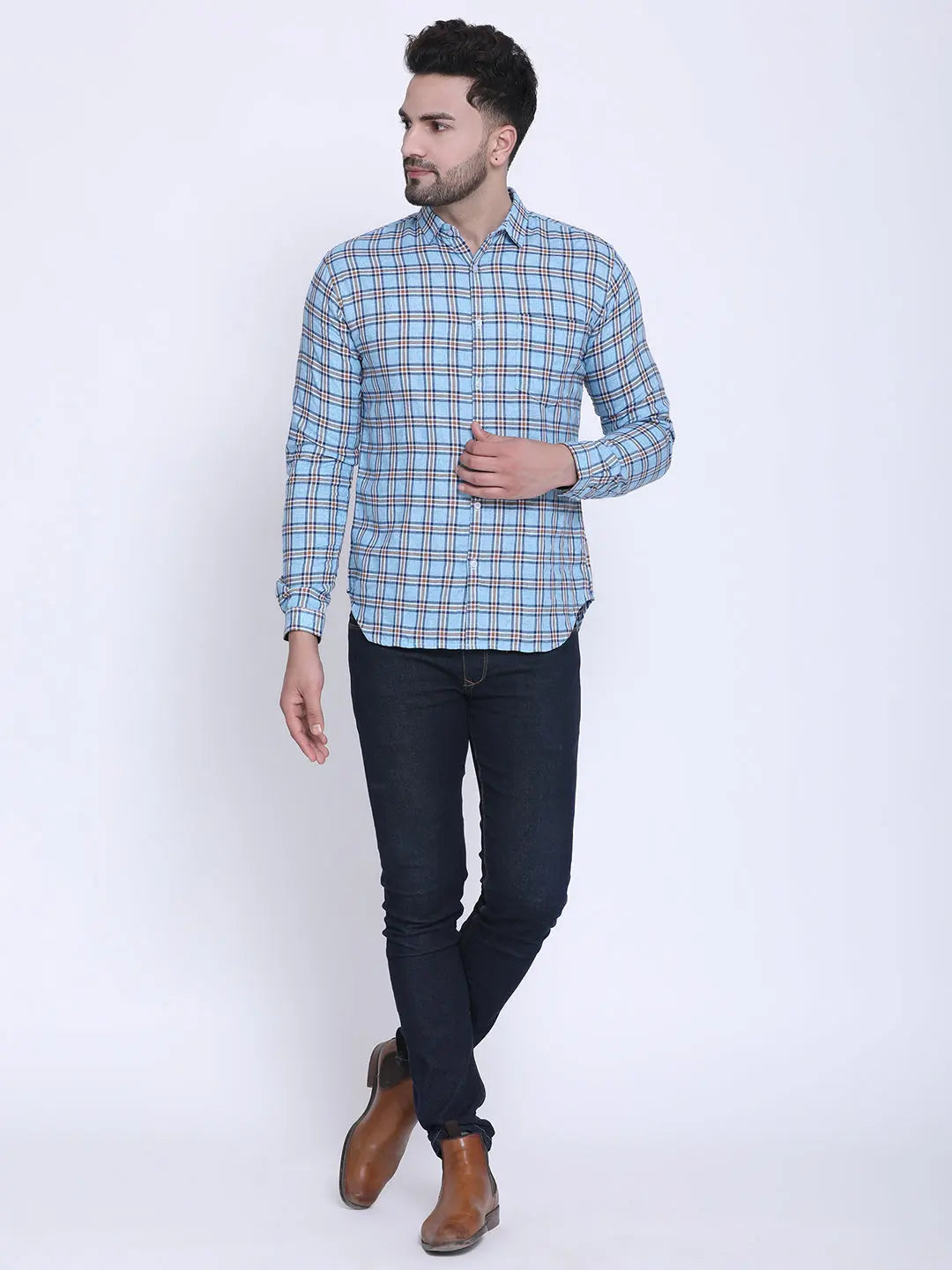 Crosscreek Men Slim Fit Checked Casual Shirt Crosscreek