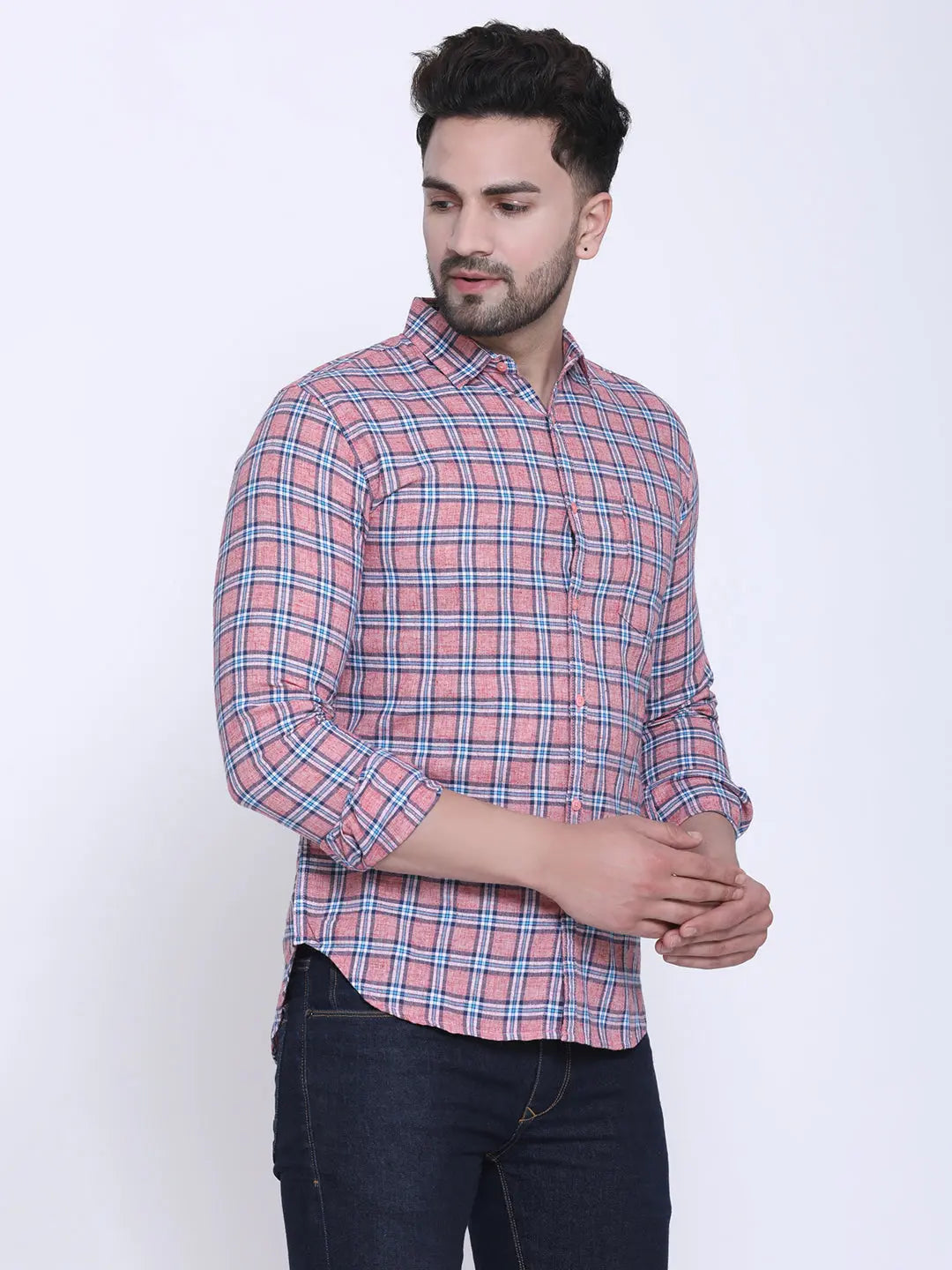 Crosscreek Men Slim Fit Checked Casual Shirt Crosscreek