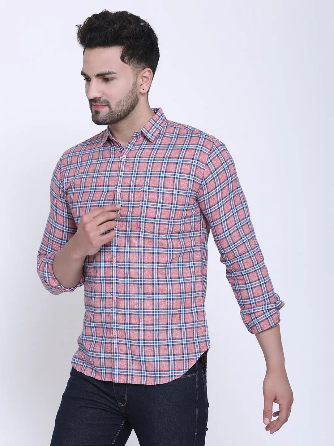 Crosscreek Men Slim Fit Checked Casual Shirt Crosscreek