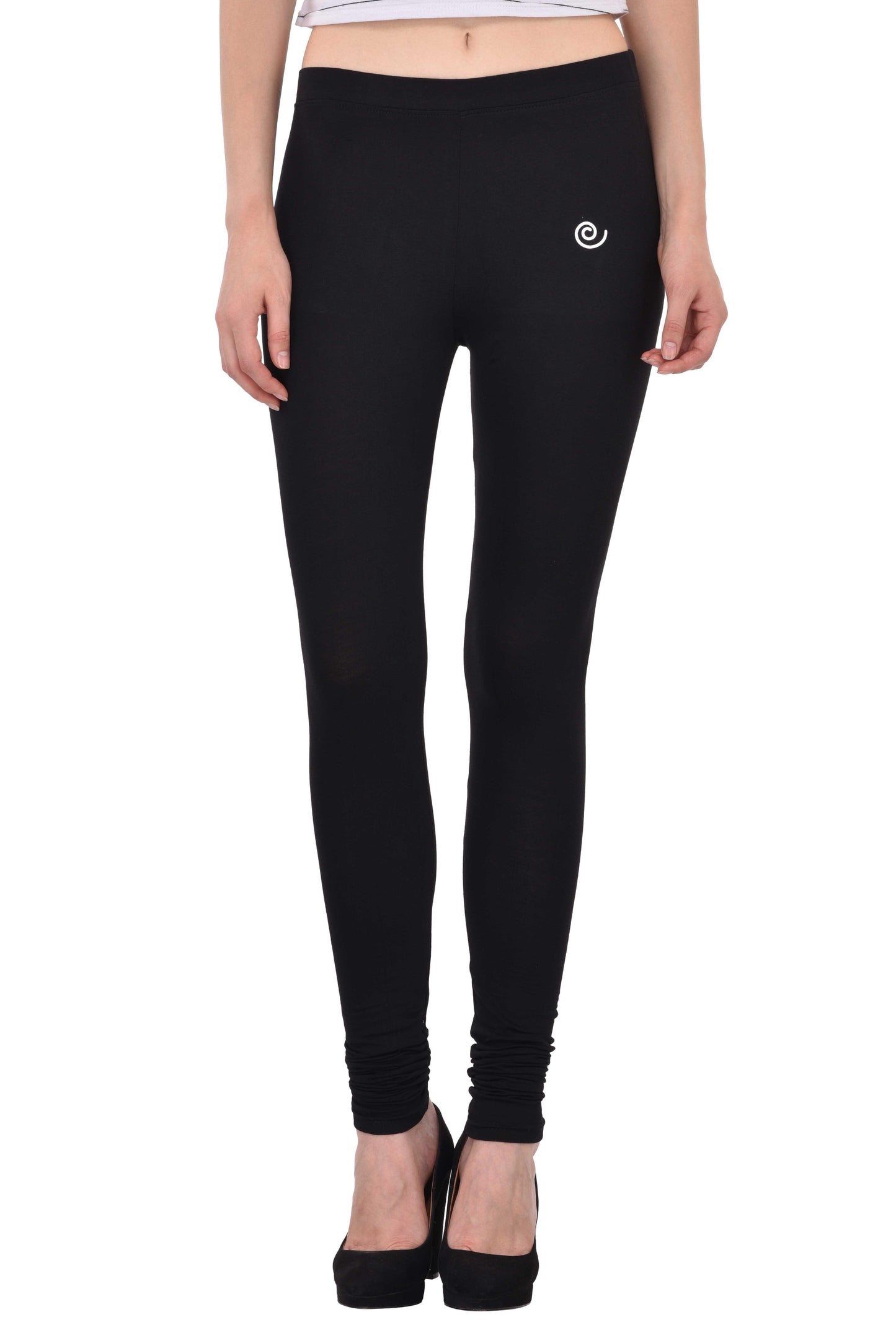 Diti Black Cotton Leggings for Women Diti