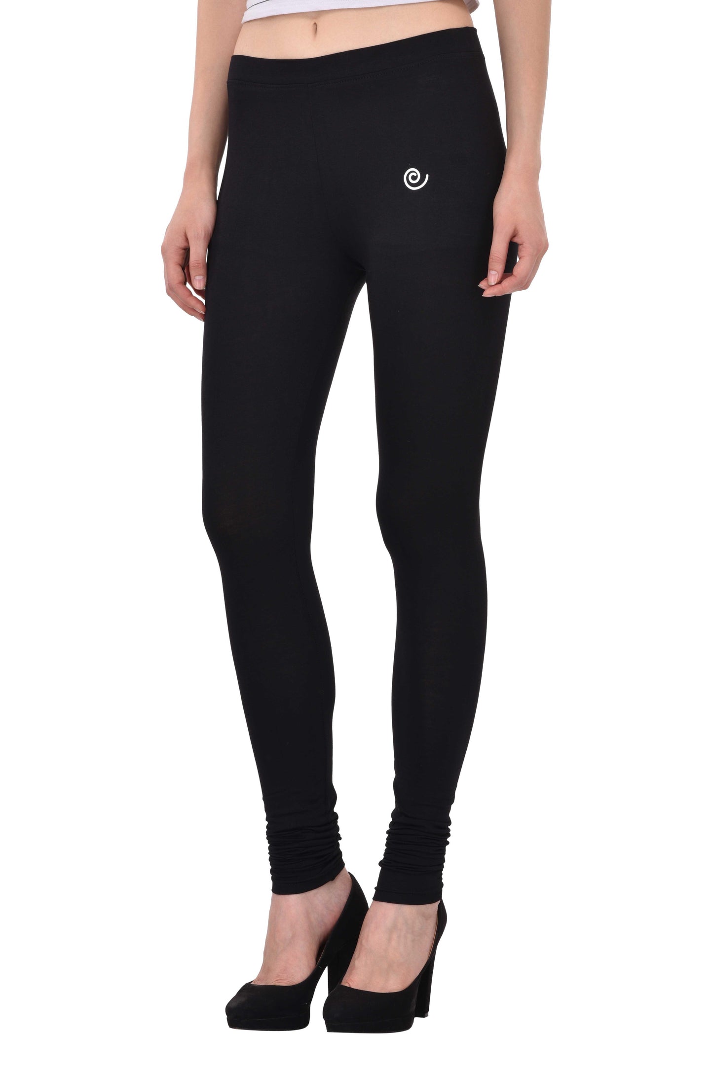 Diti Black Cotton Leggings for Women Diti