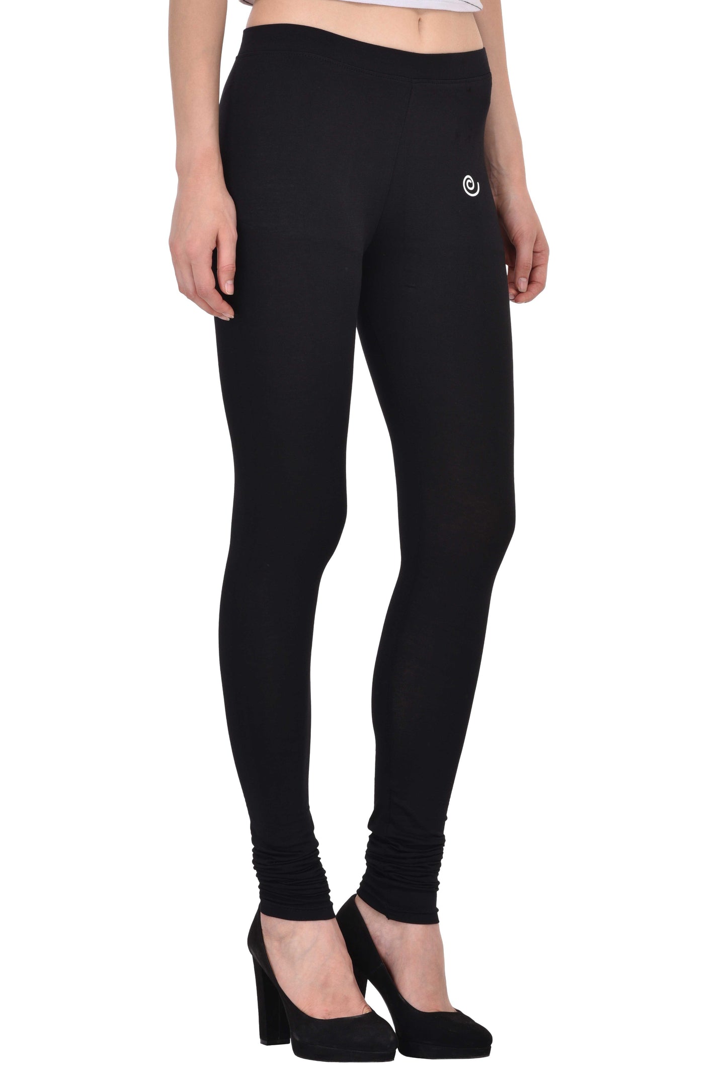 Diti Black Cotton Leggings for Women Diti