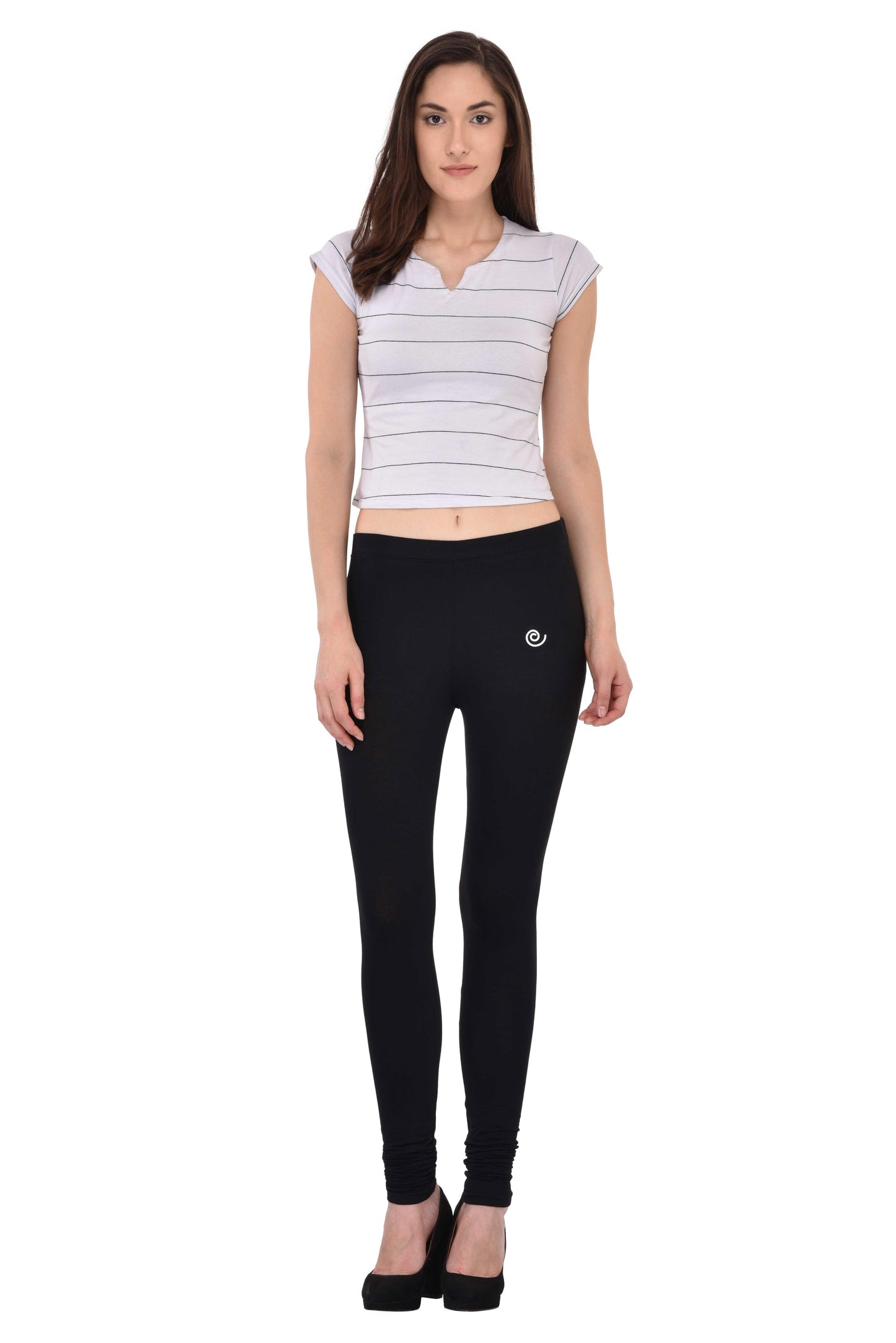 Diti Black Cotton Leggings for Women Diti