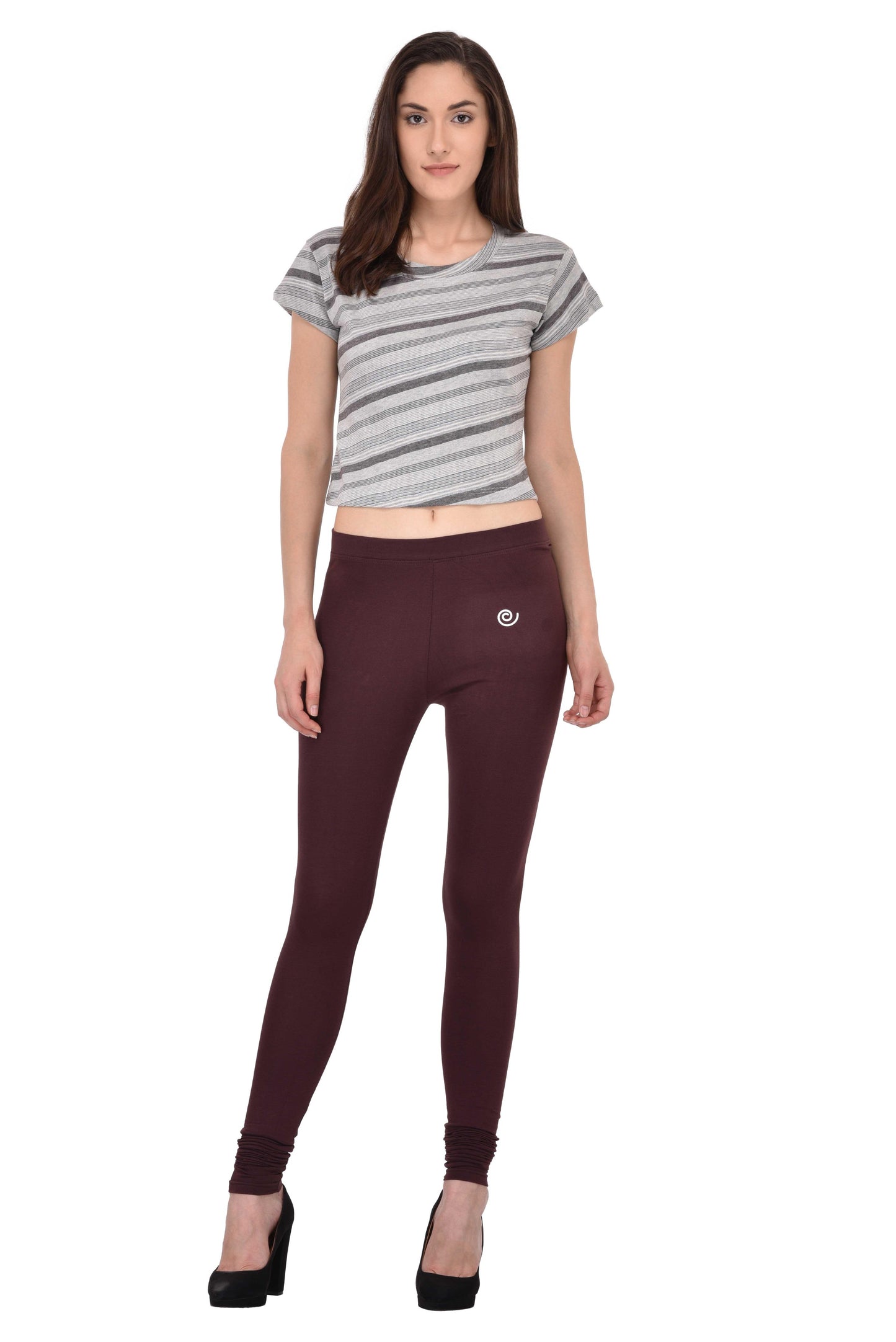 Diti Brown Cotton Leggings for Women Diti