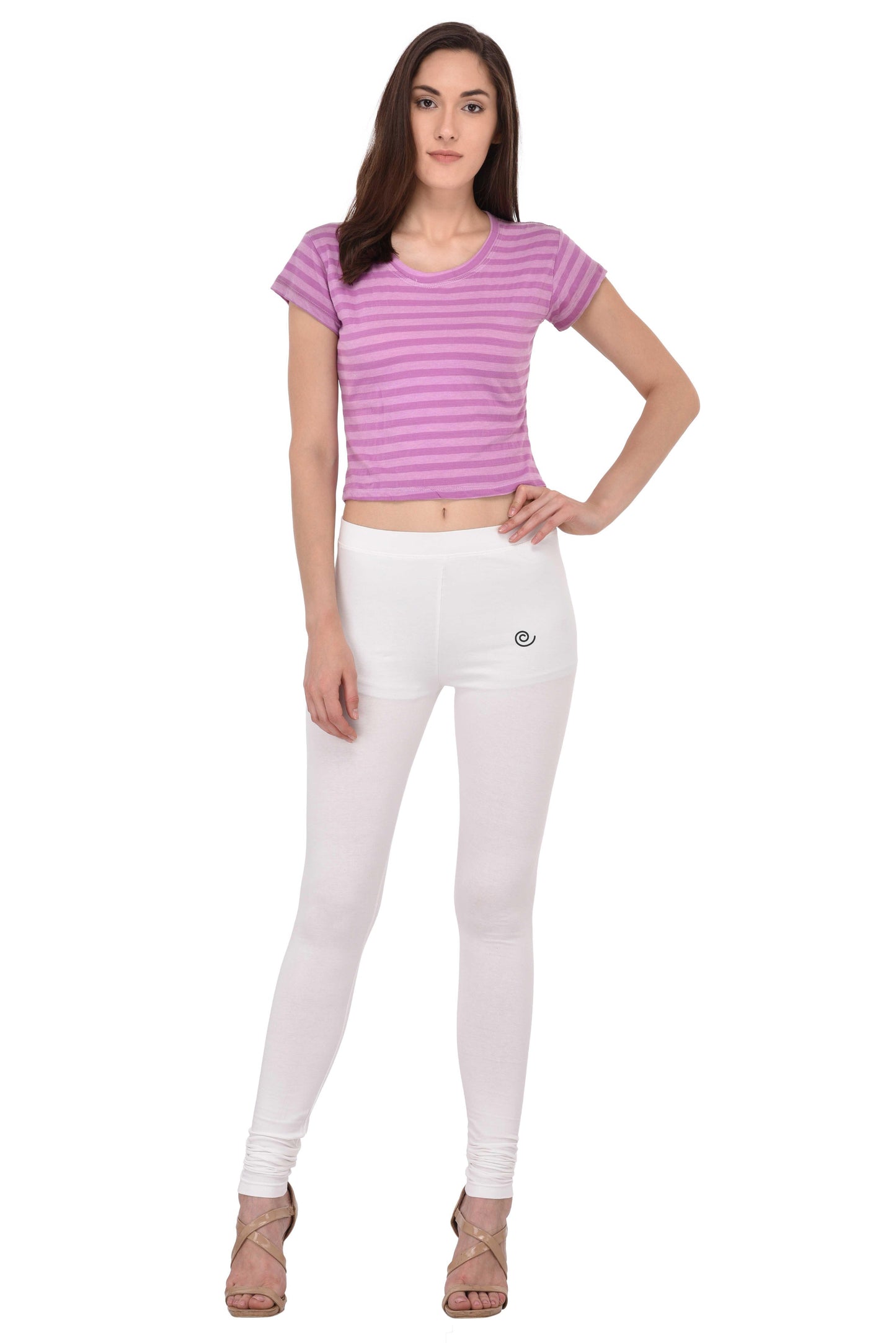 Diti Cream Cotton Leggings for Women Diti