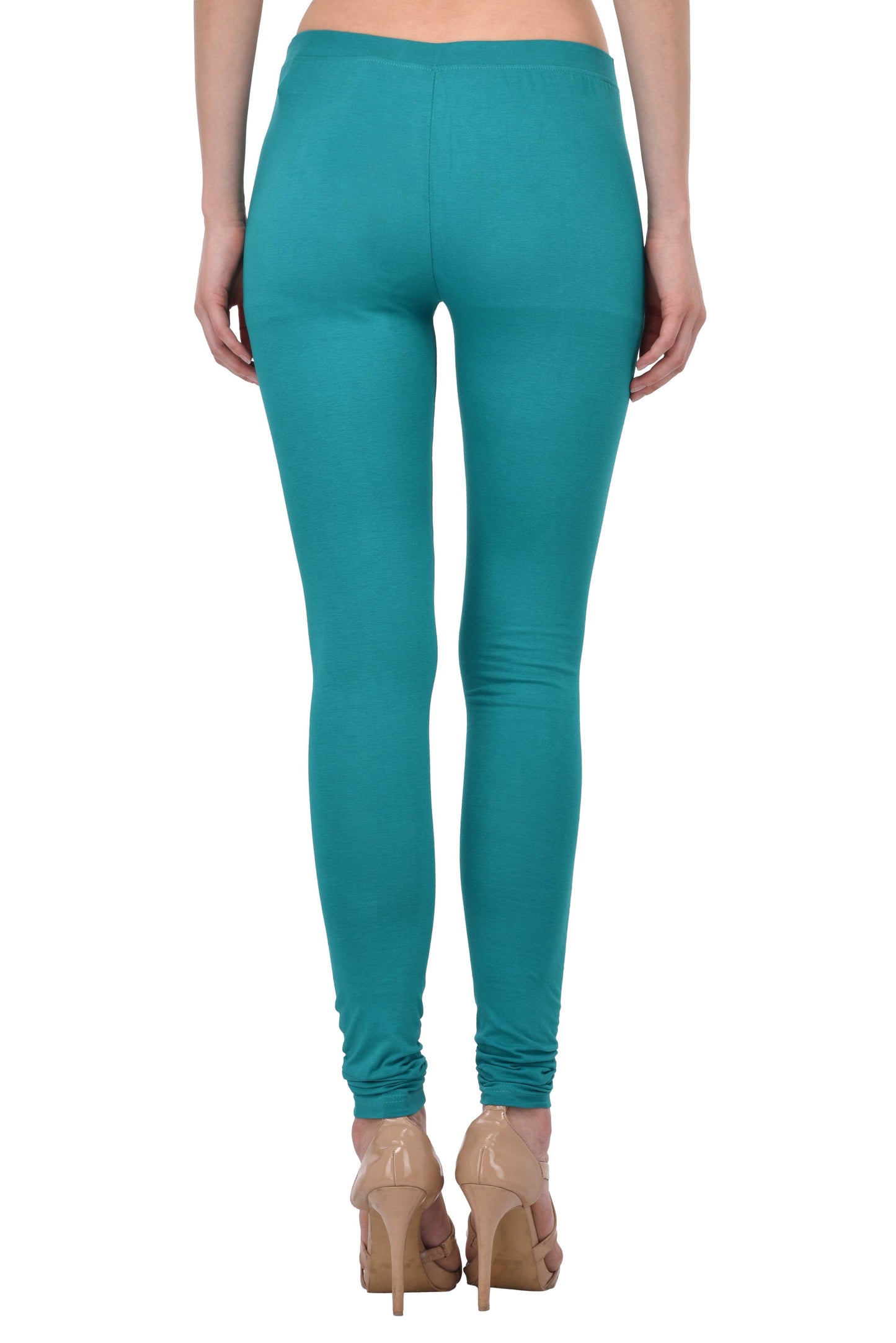 Diti Green Cotton Leggings for Women Diti