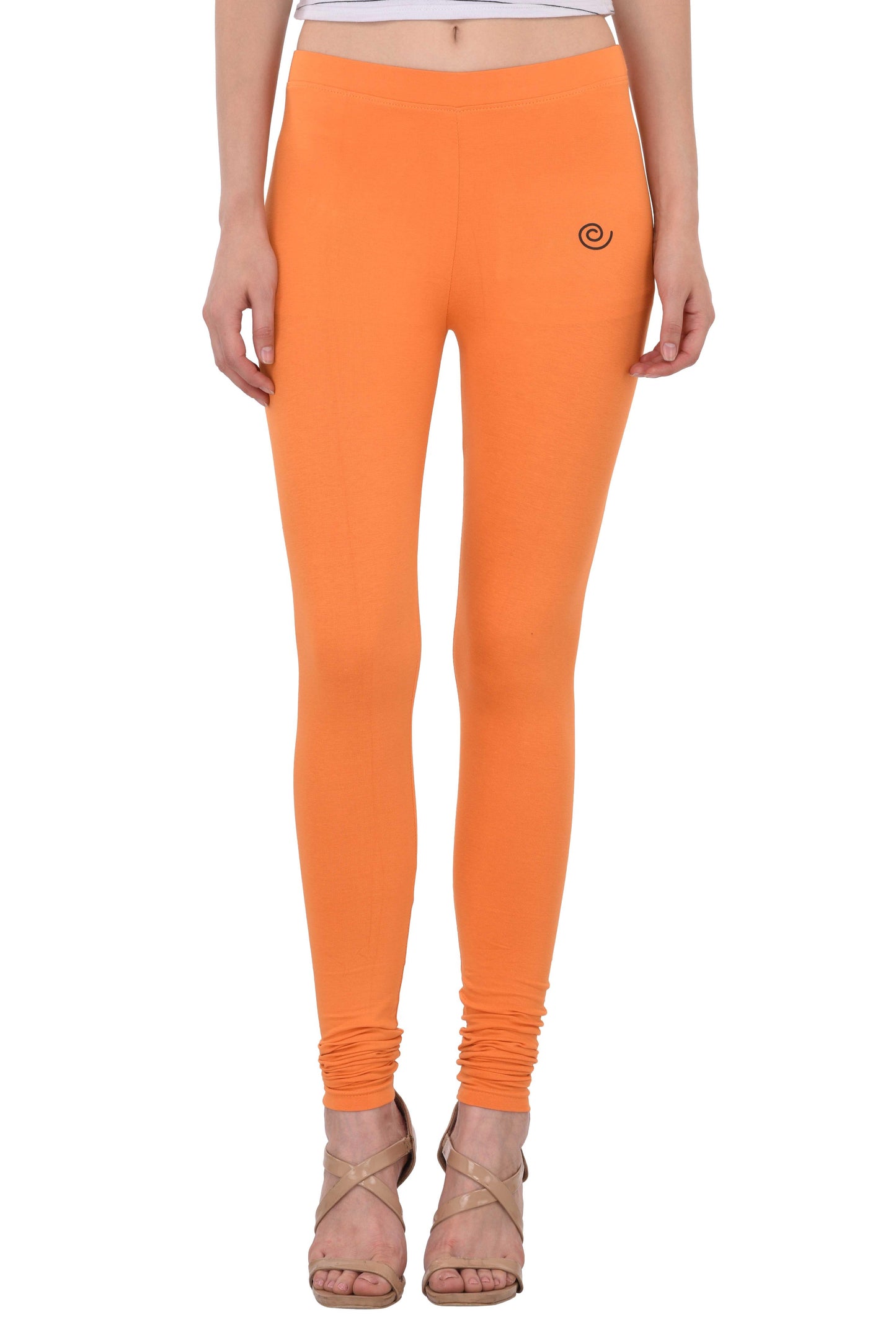 Diti Mandarin Orange Cotton Leggings for Women Diti