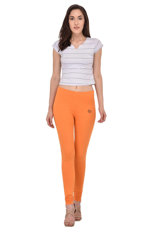 Diti Mandarin Orange Cotton Leggings for Women Diti