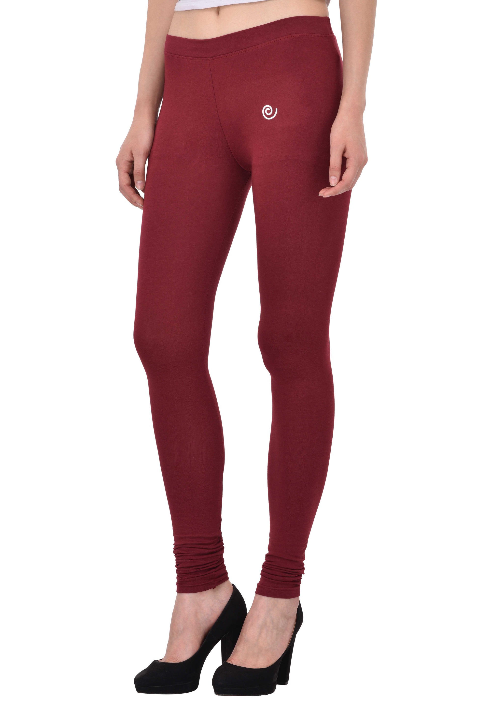 Diti Maroon Cotton Leggings for Women Diti