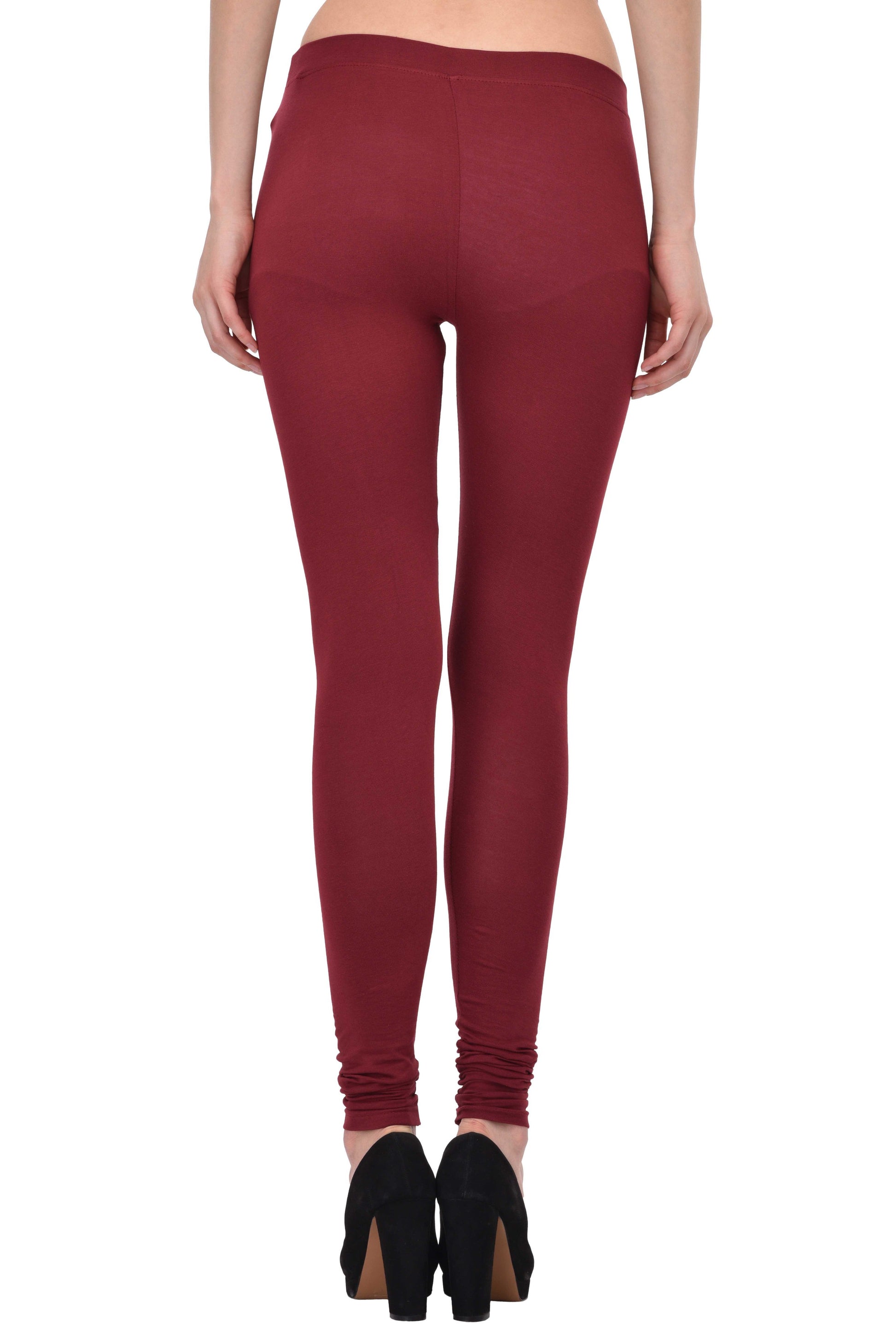 Diti Maroon Cotton Leggings for Women Diti