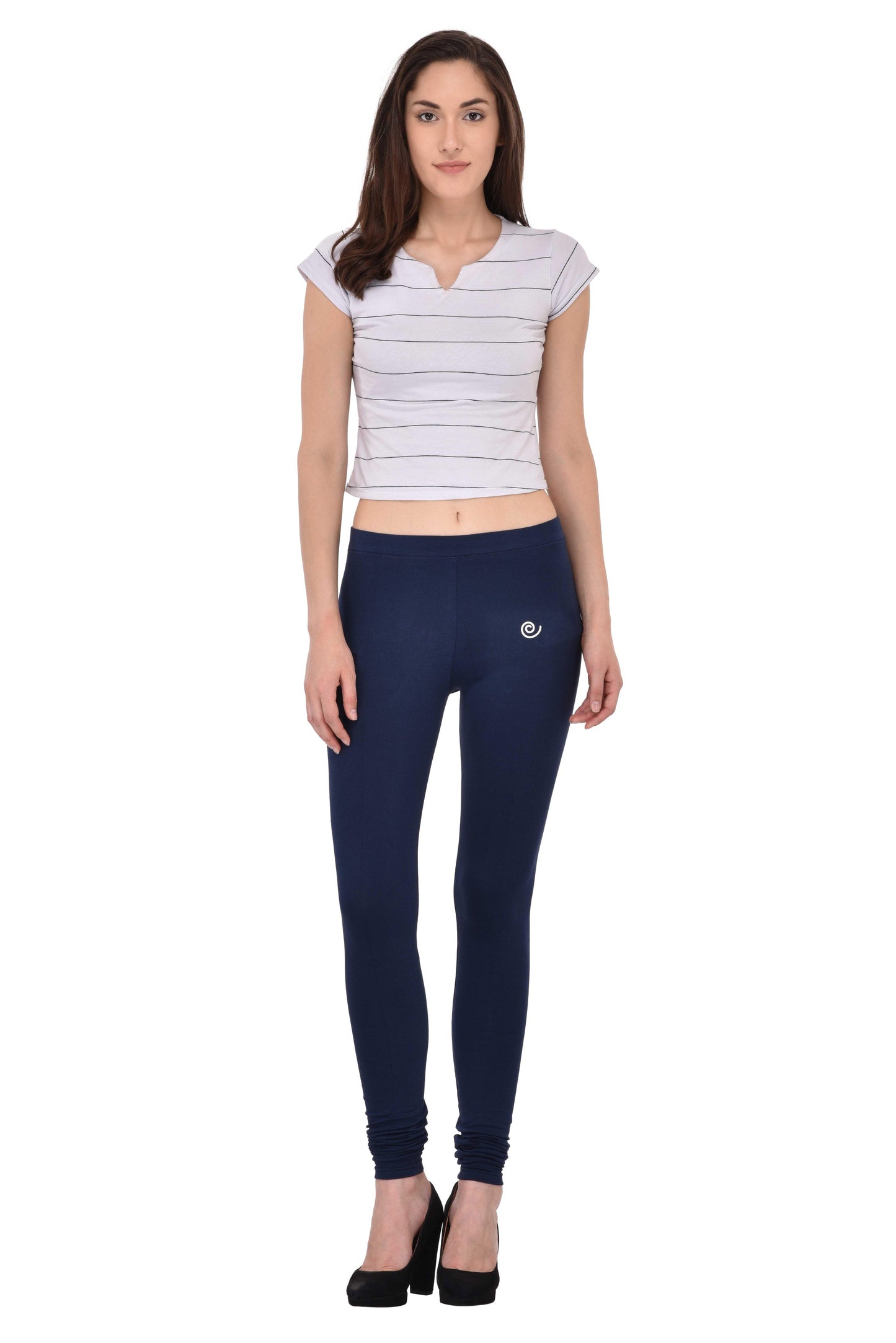 Diti Navy Cotton Leggings for Women Diti