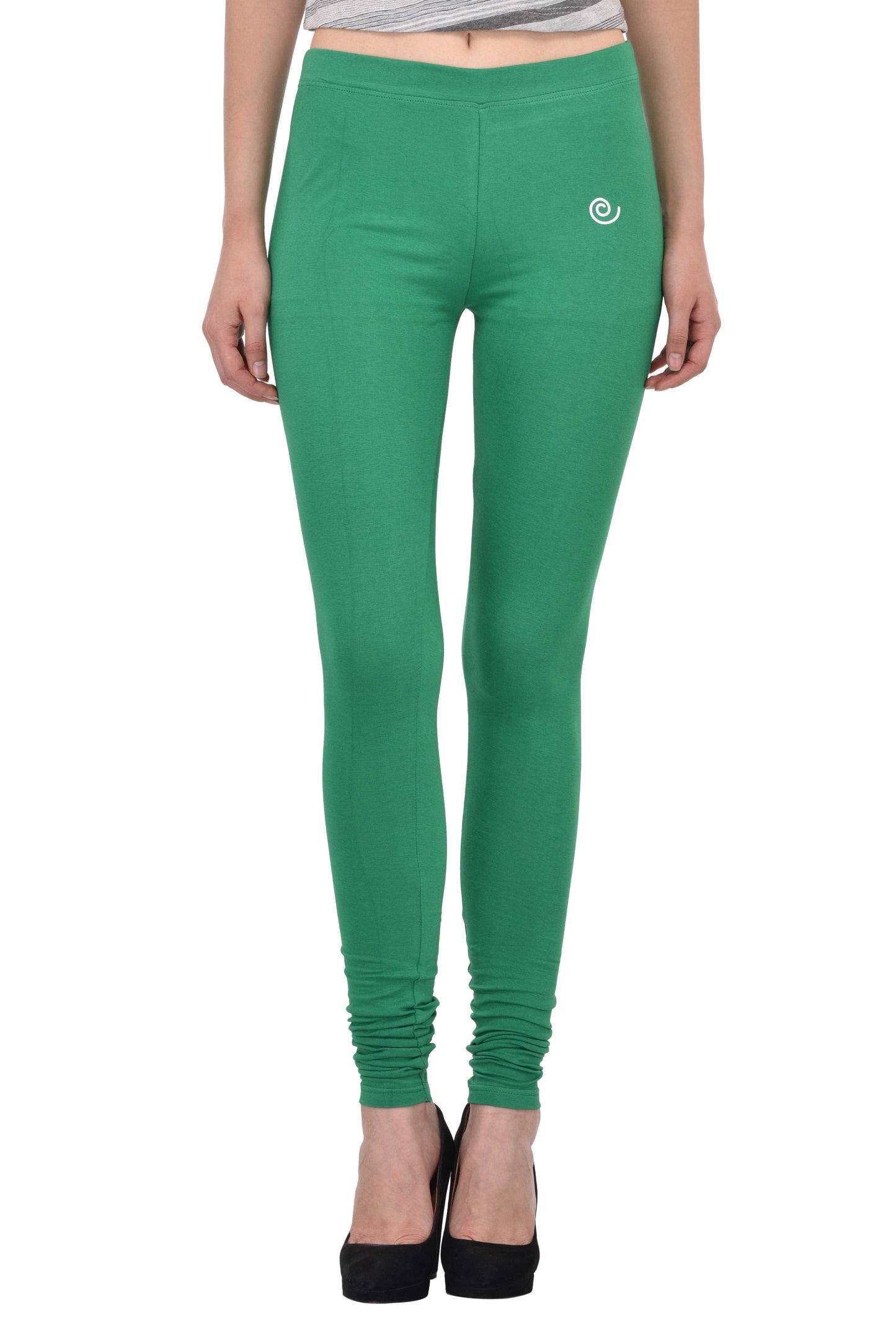 Diti Parrot Green Cotton Leggings for Women Diti