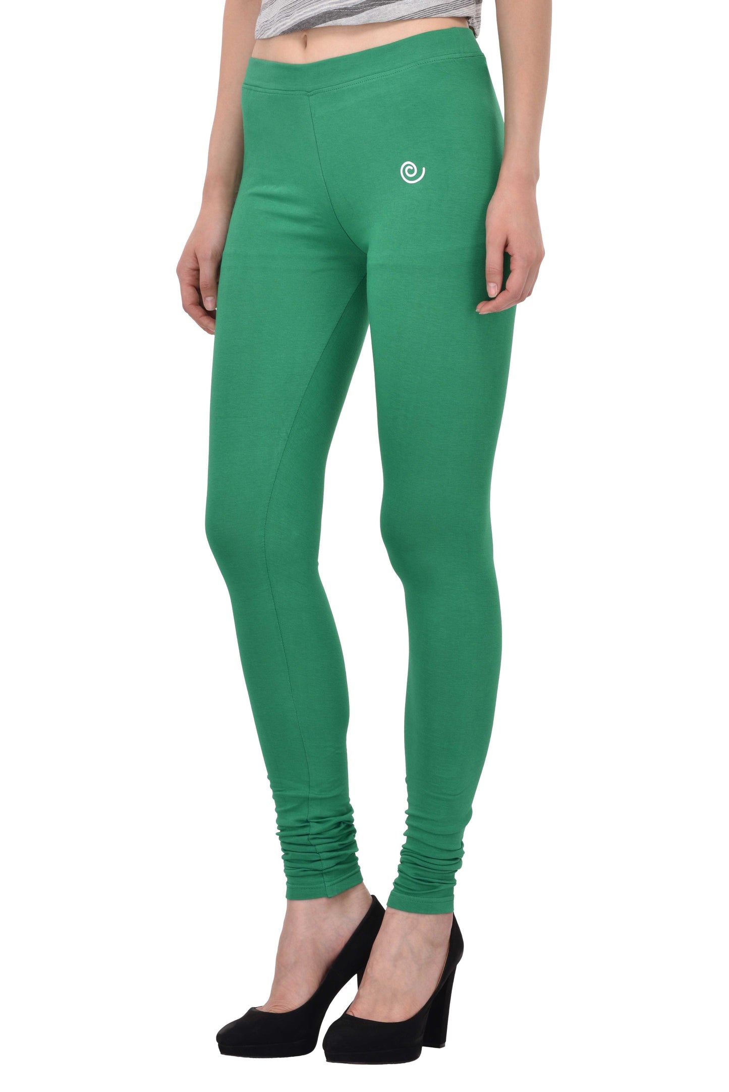 Diti Parrot Green Cotton Leggings for Women Diti