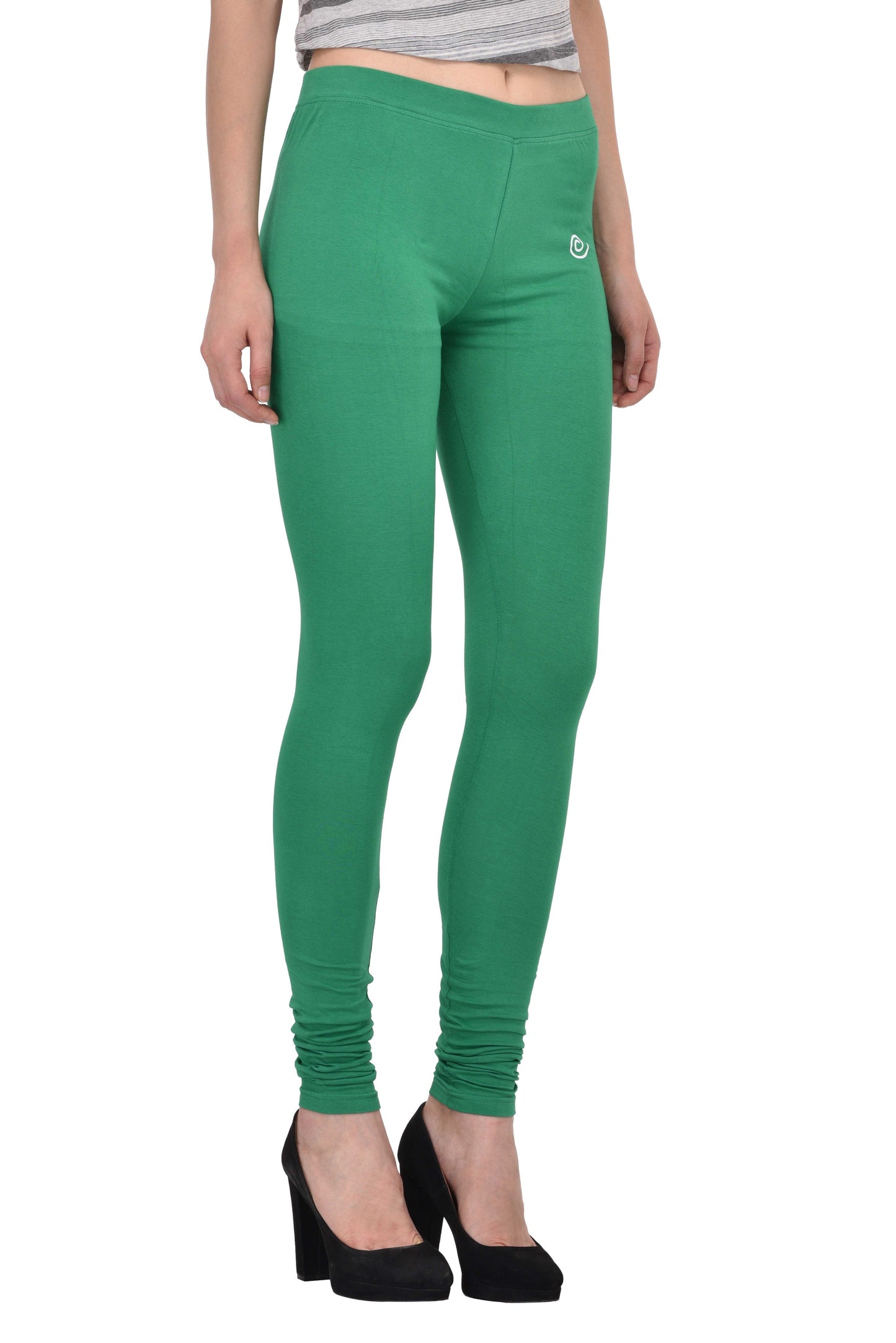 Diti Parrot Green Cotton Leggings for Women Diti