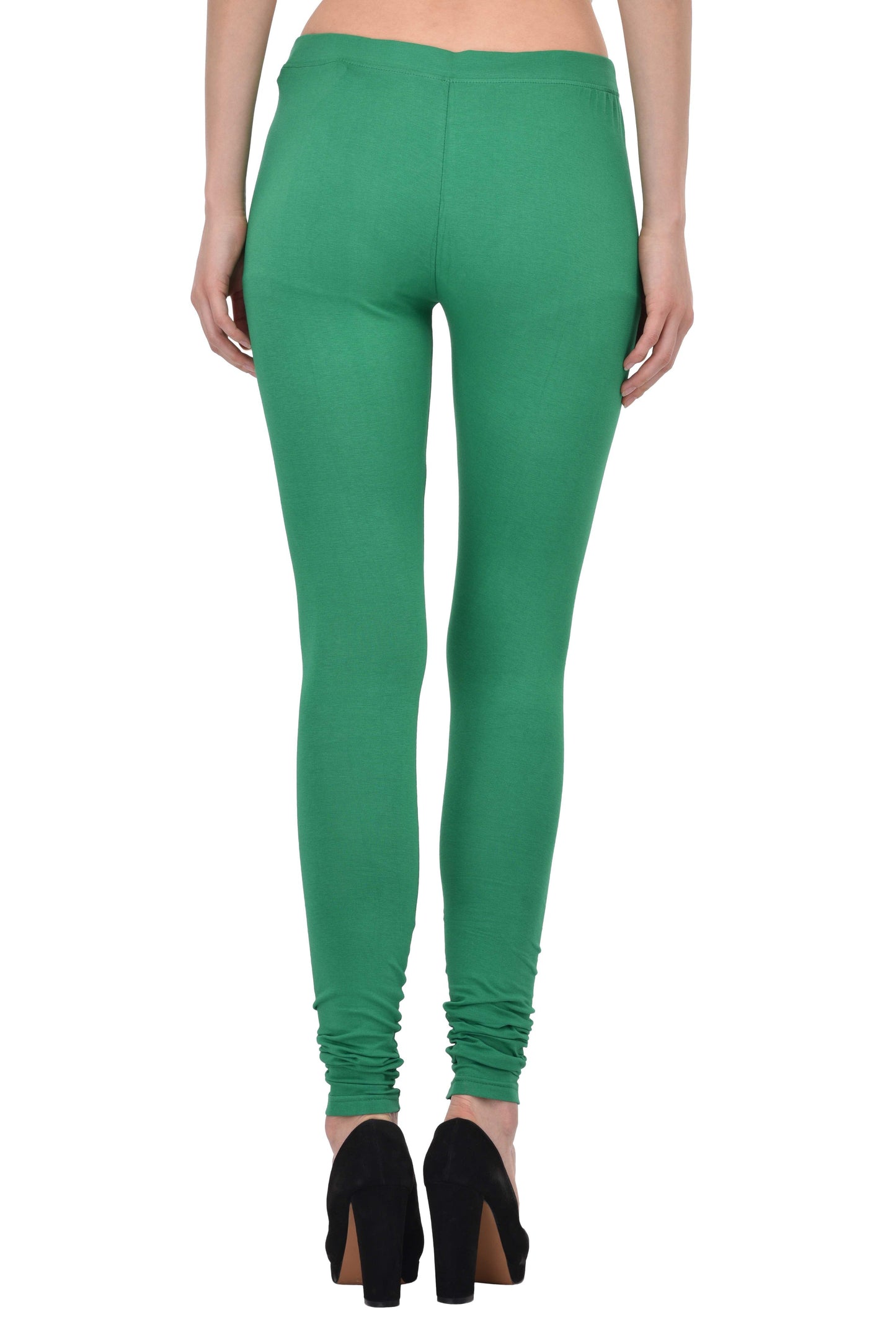 Diti Parrot Green Cotton Leggings for Women Diti