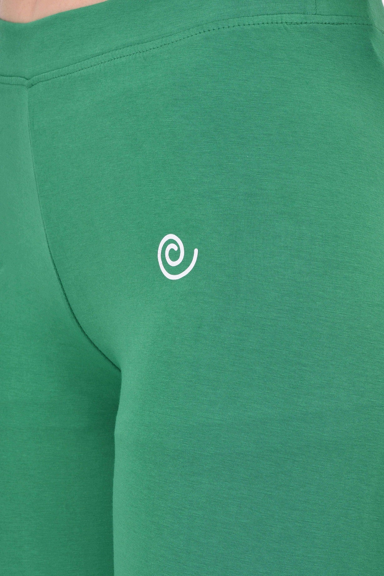 Diti Parrot Green Cotton Leggings for Women Diti