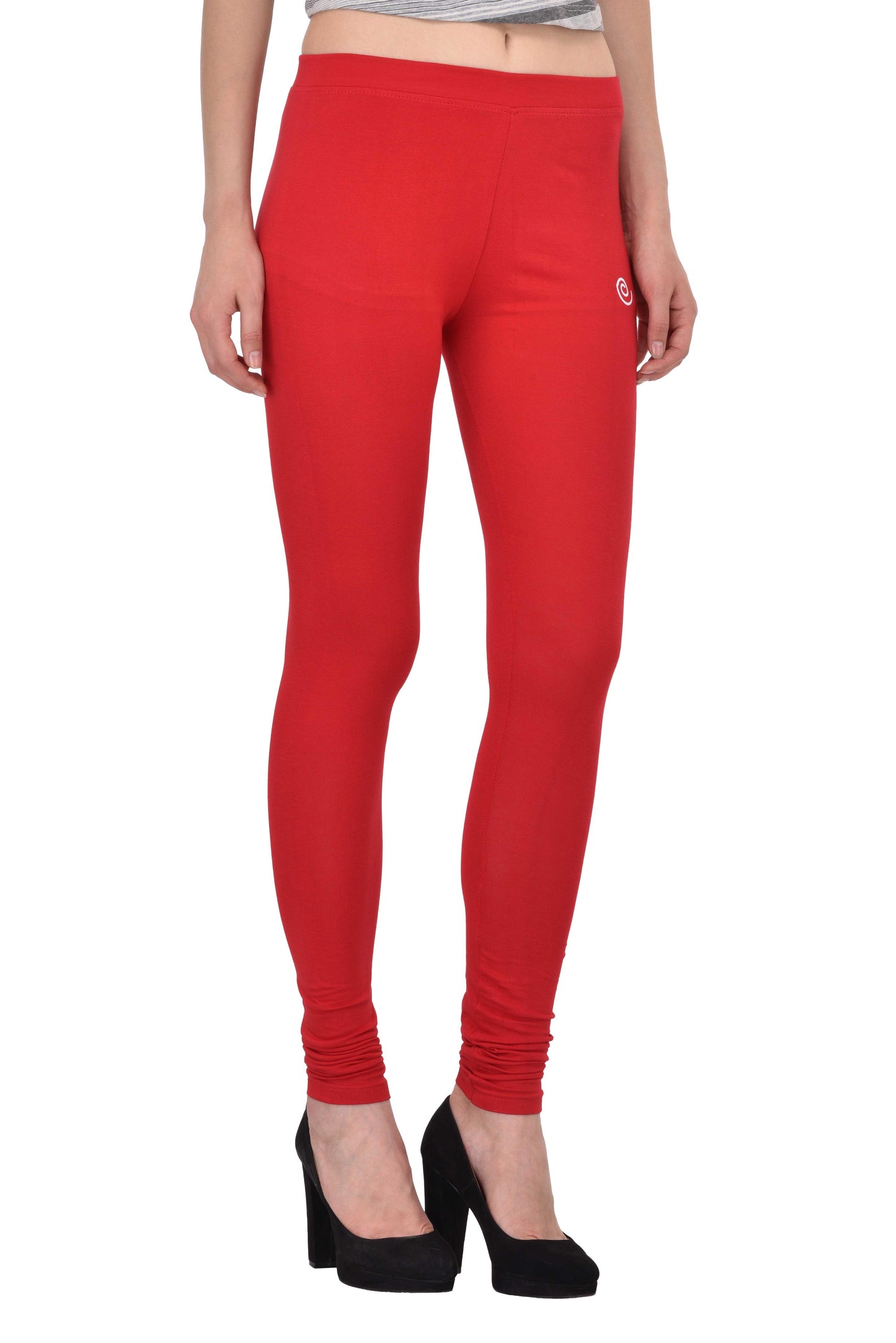 Diti Red Cotton Leggings for Women Diti