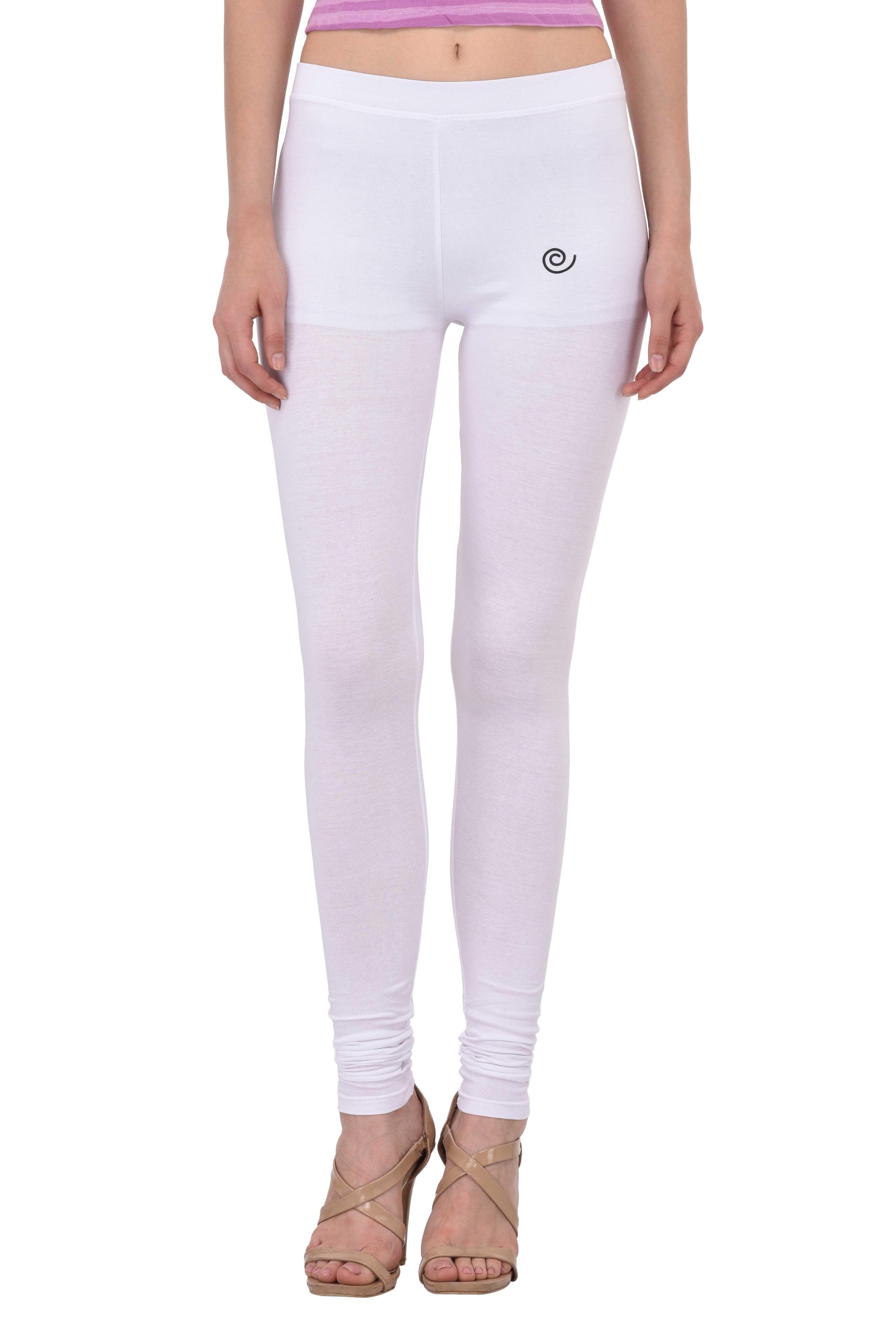 Diti White Cotton Leggings for Women Diti