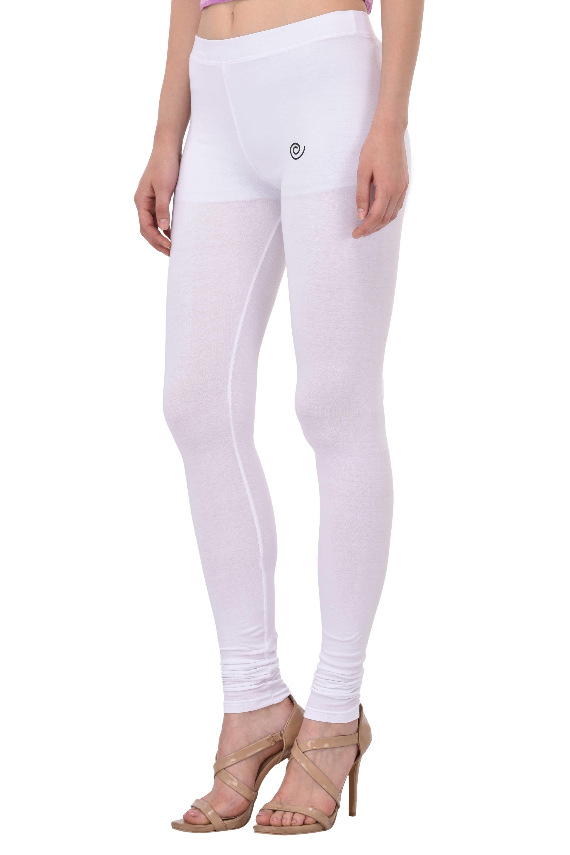 Diti White Cotton Leggings for Women Diti