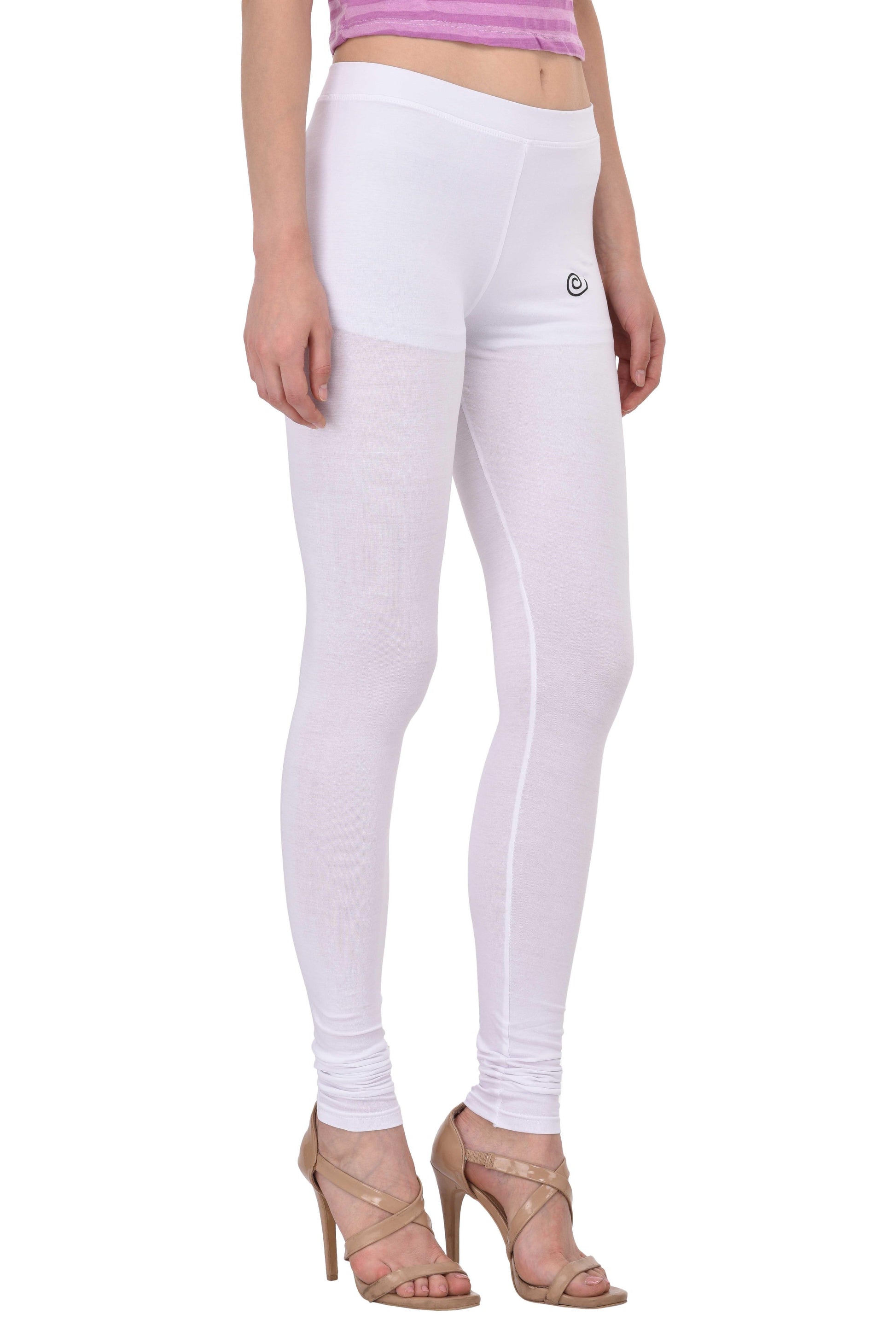 Diti White Cotton Leggings for Women Diti