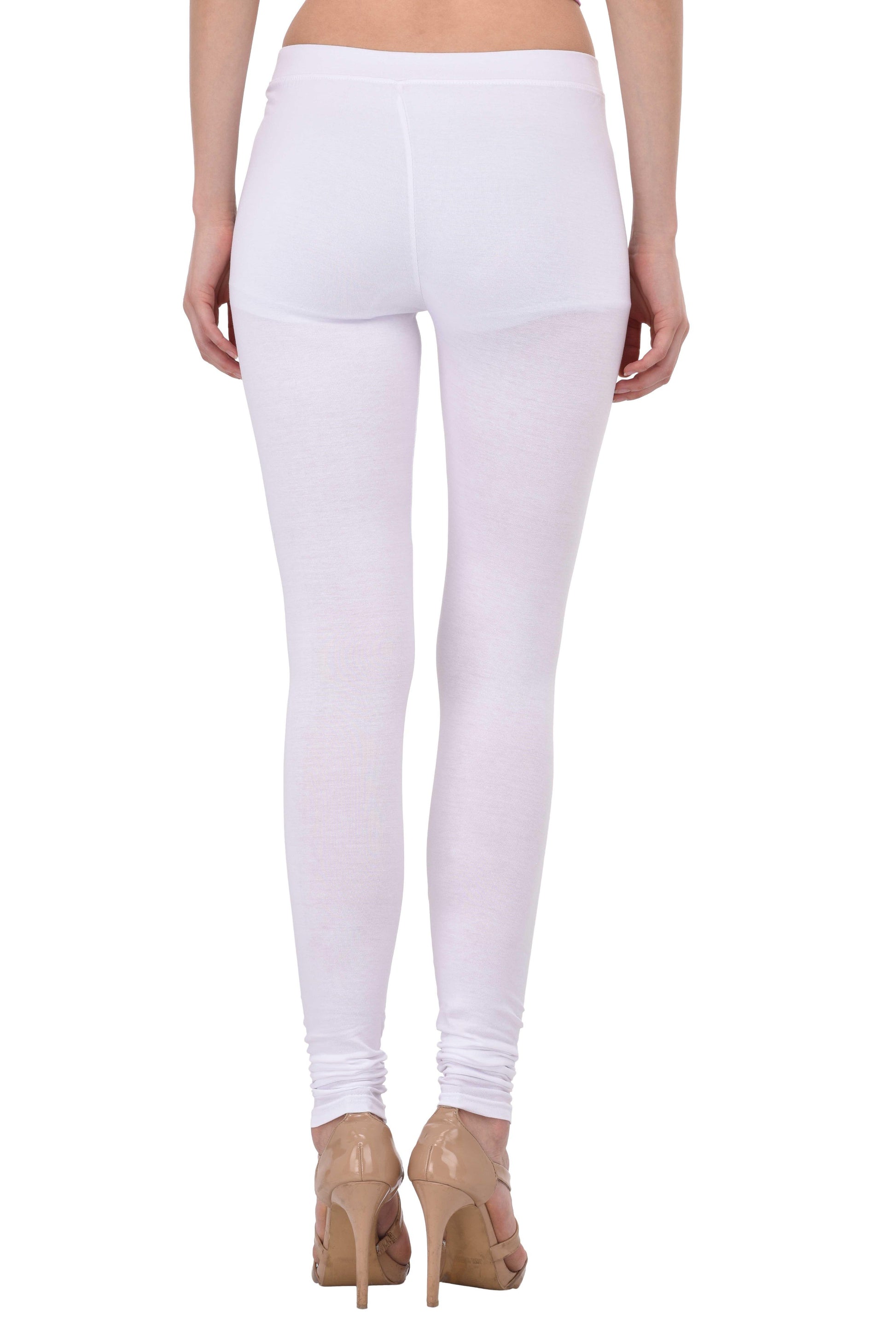 Diti White Cotton Leggings for Women Diti