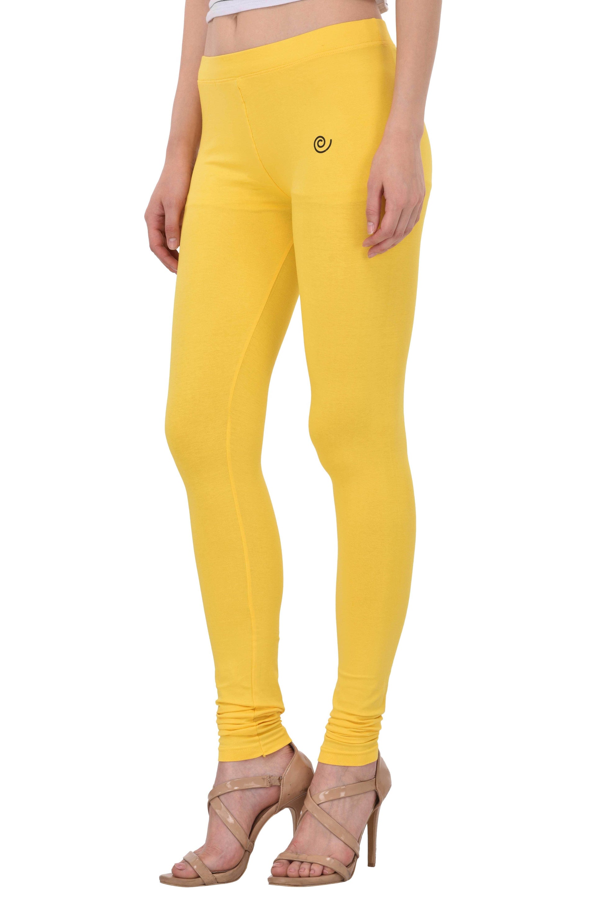 Diti Yellow Cotton Leggings for Women Diti