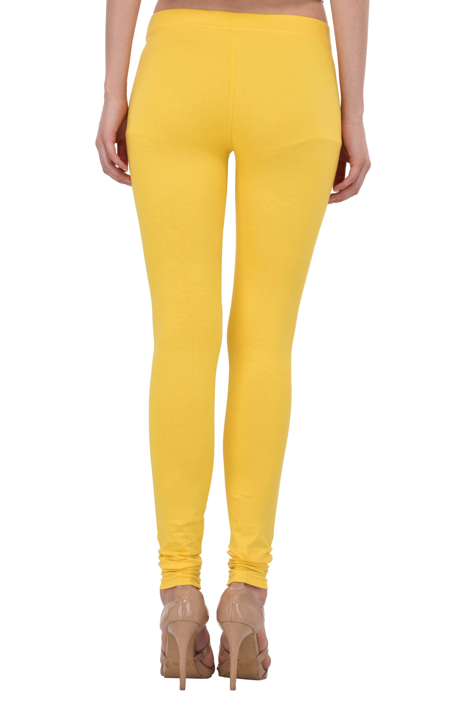 Diti Yellow Cotton Leggings for Women Diti