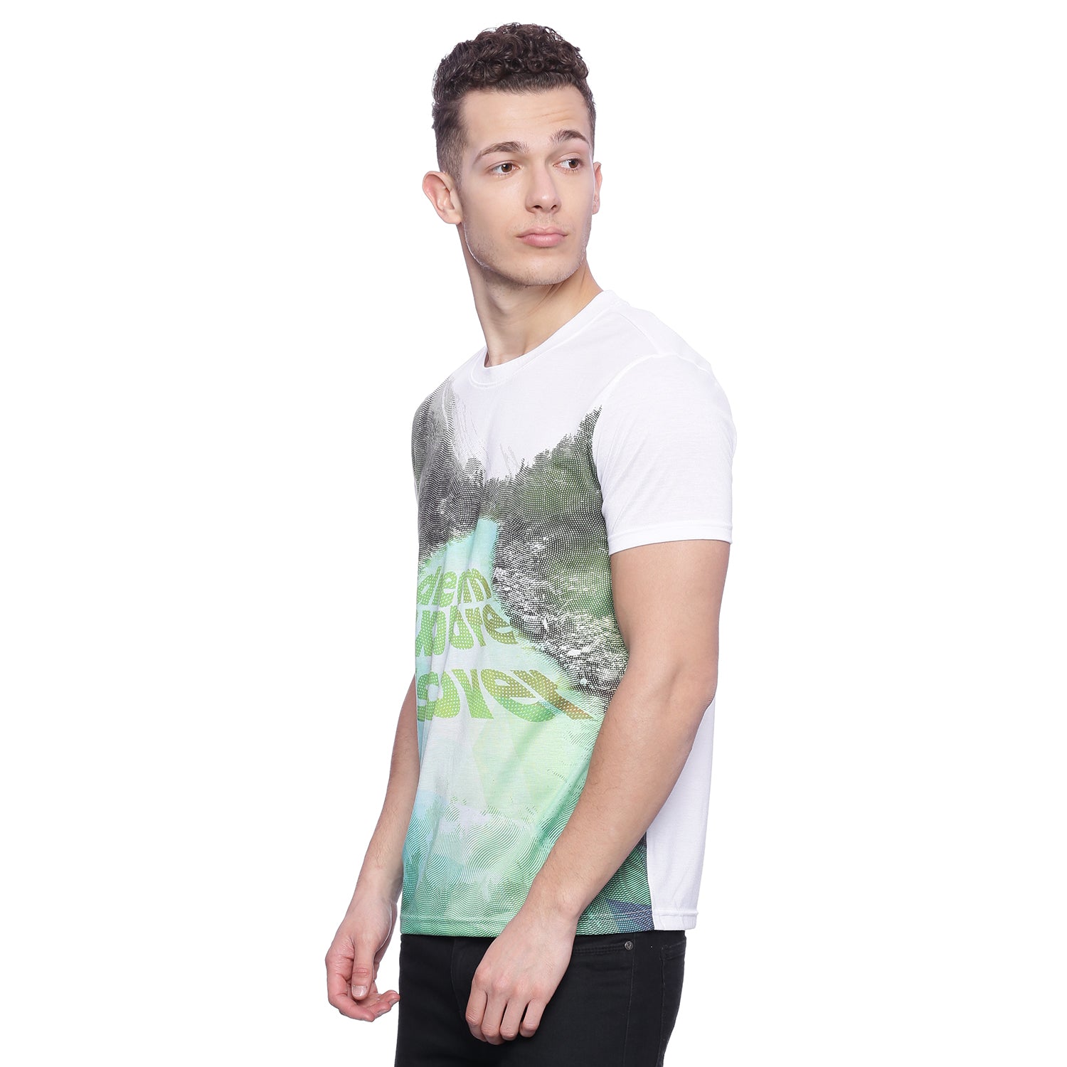 Wolfpack Men White Printed Round Neck T-Shirt Wolfpack