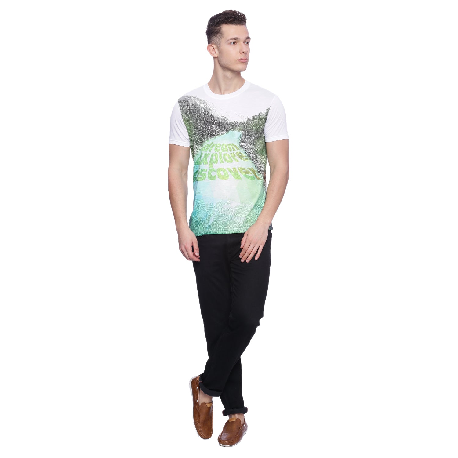 Wolfpack Men White Printed Round Neck T-Shirt Wolfpack