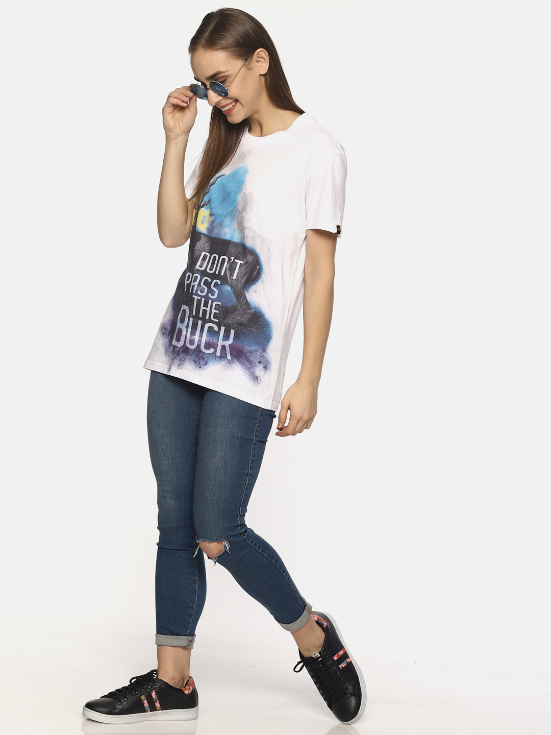 Wolfpack Women White Printed T-Shirt Wolfpack